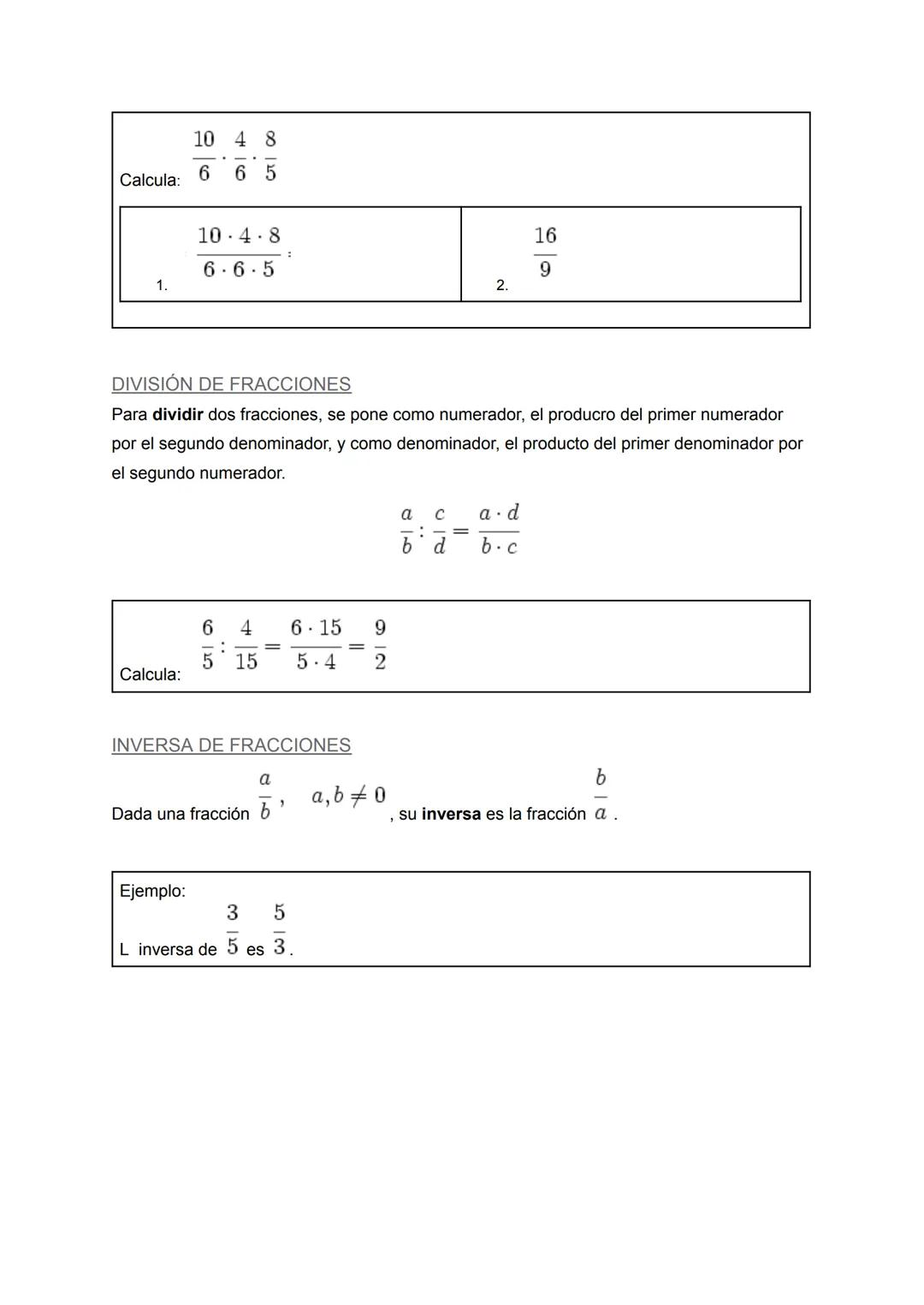 LES FRACCIONS. OPERACIONES
CON FRACCIONES
OPERACIONES CON FRACCIONES
SUMA Y RESTA DE FRACCIONES
Para sumar o restar fracciones:
Si tienen di