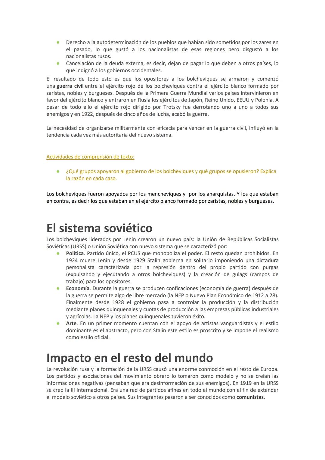 Revolución rusa y formación de la URSS
La sociedad rusa y grupos políticos
Durante el siglo XIX e inicios del XX en Rusia gobernaba un Zar (