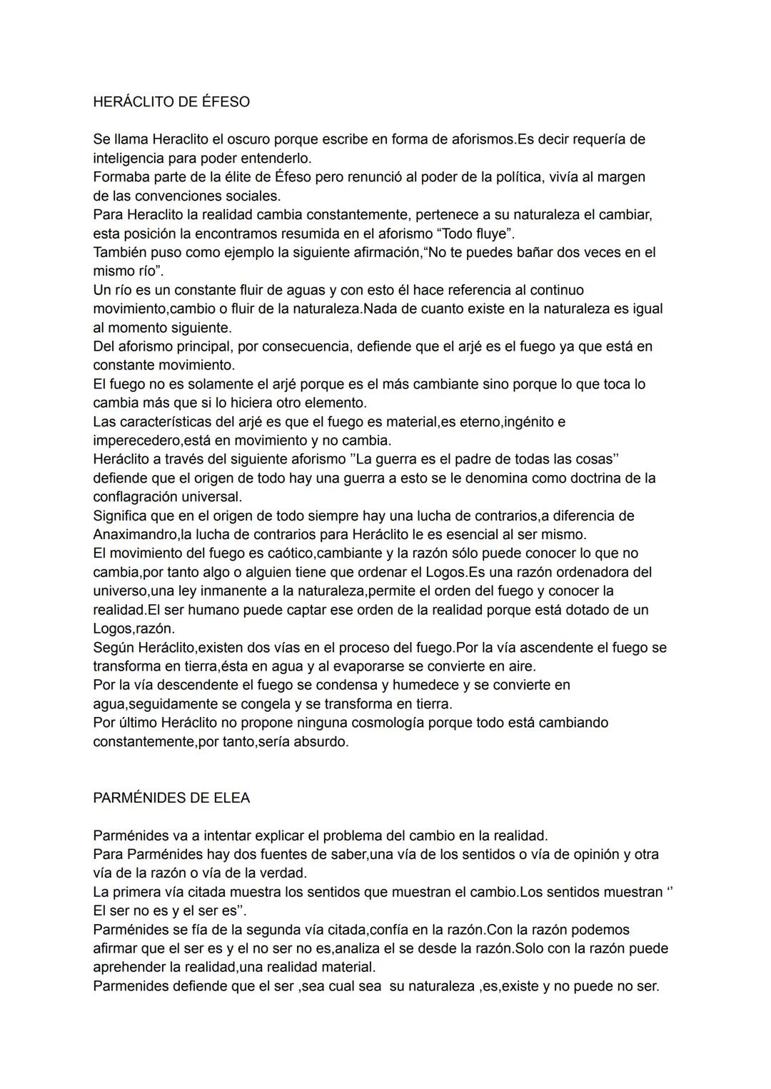 # HERÁCLITO DE ÉFESO
Se llama Heraclito el oscuro porque escribe en forma de aforismos. Es decir requería de
inteligencia para poder entend