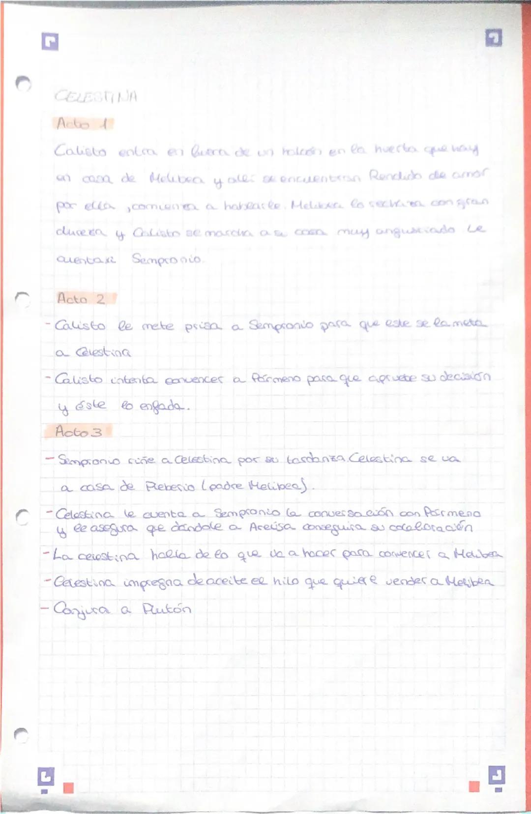 C
O
CELESTINA
Acto 1
Calisto entra en busca de un holoon en la huerta que hay
a casa de Melibea
dureza
y
ales of encuentran Rendido de amor