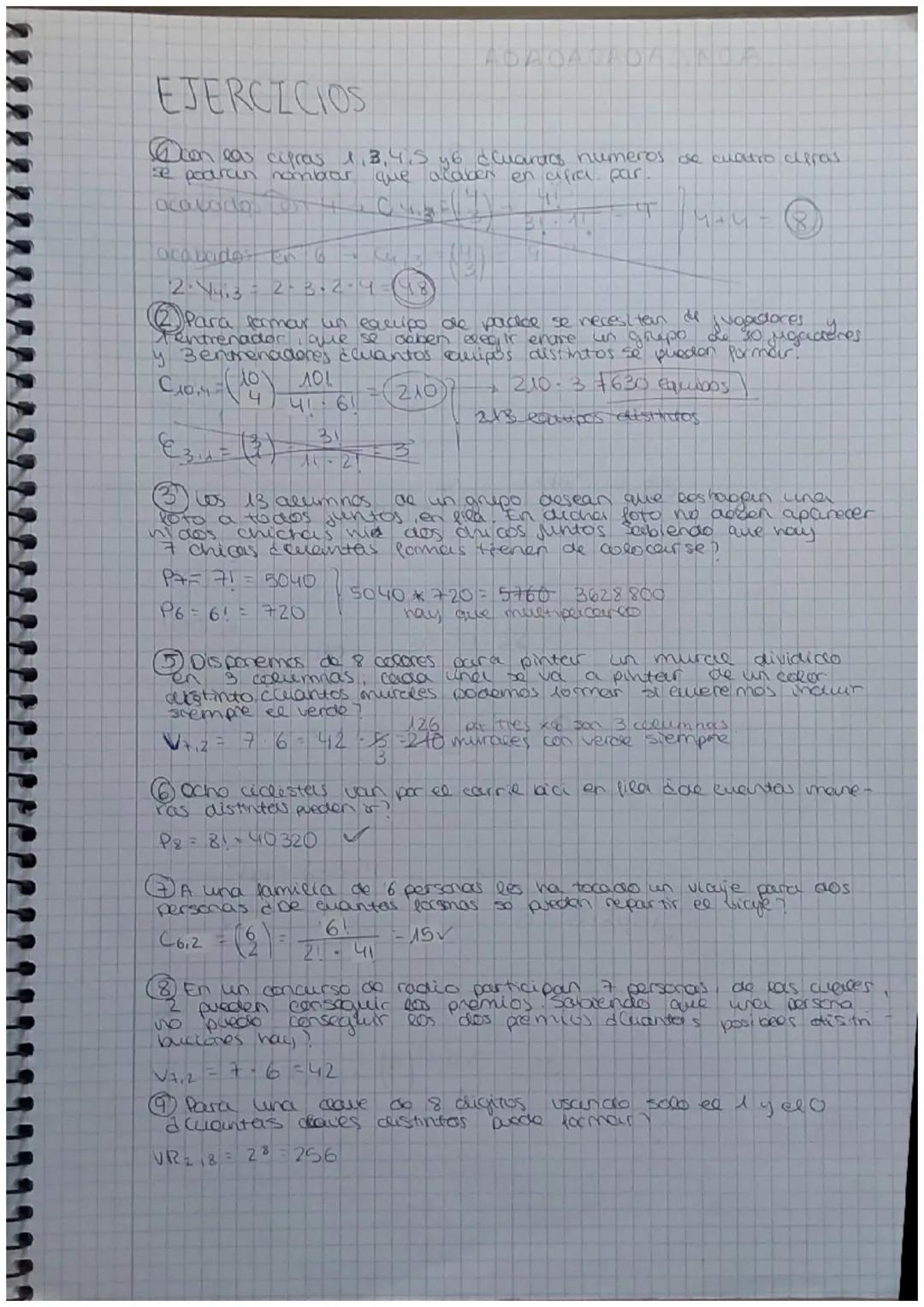 TEMA 12 CO
FACTORIAL DE UN NUMERO
Se denomina factorice de un numero natural. In³1)
con n!, el producto de los no nocturales desde in hastel