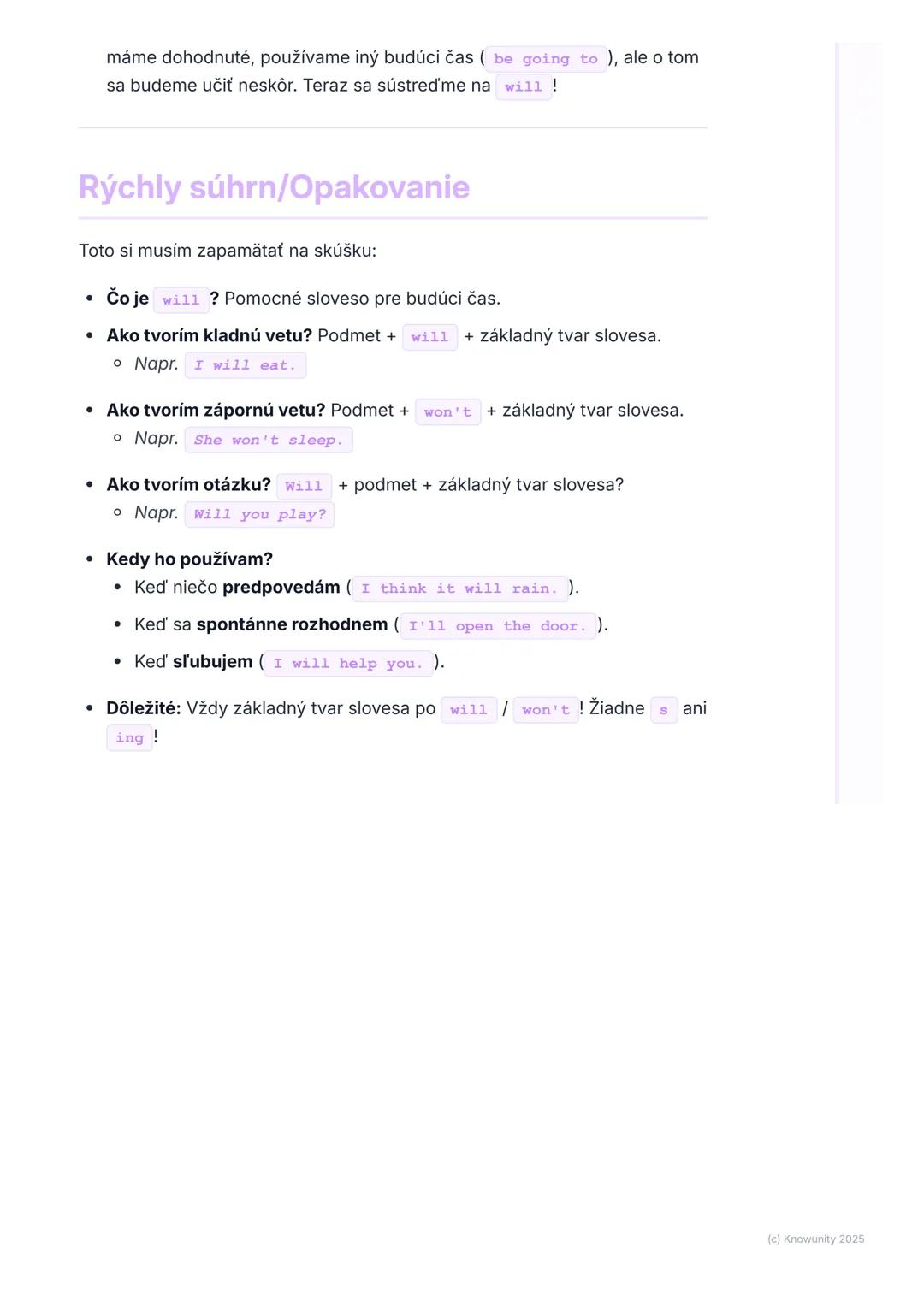 # Budúci čas (Future Simple s
'will')
Prehl'ad budúceho času s 'will'
Ahojte! Dnes si zopakujeme budúci čas v angličtine, konkrétne s pomo