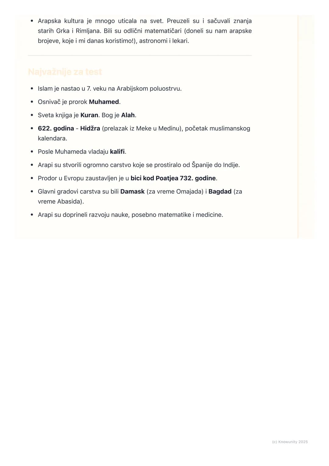 # Nastanak islama i Arapska
osvajanja
Uvod u nastanak islama
Na Arabijskom poluostrvu, gde je uglavnom pustinja, živela su arapska
plemena