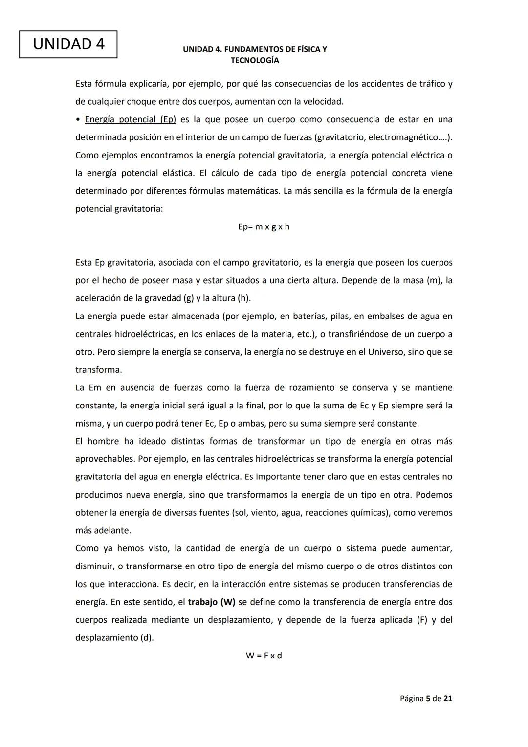 # Ciencias
# Experimentales
UNIDAD 4. FUNDAMENTOS DE FÍSICA Y TECNOLOGÍA UNIDAD 4
UNIDAD 4. FUNDAMENTOS DE FÍSICA Y
TECNOLOGÍA
ÍNDICE
1