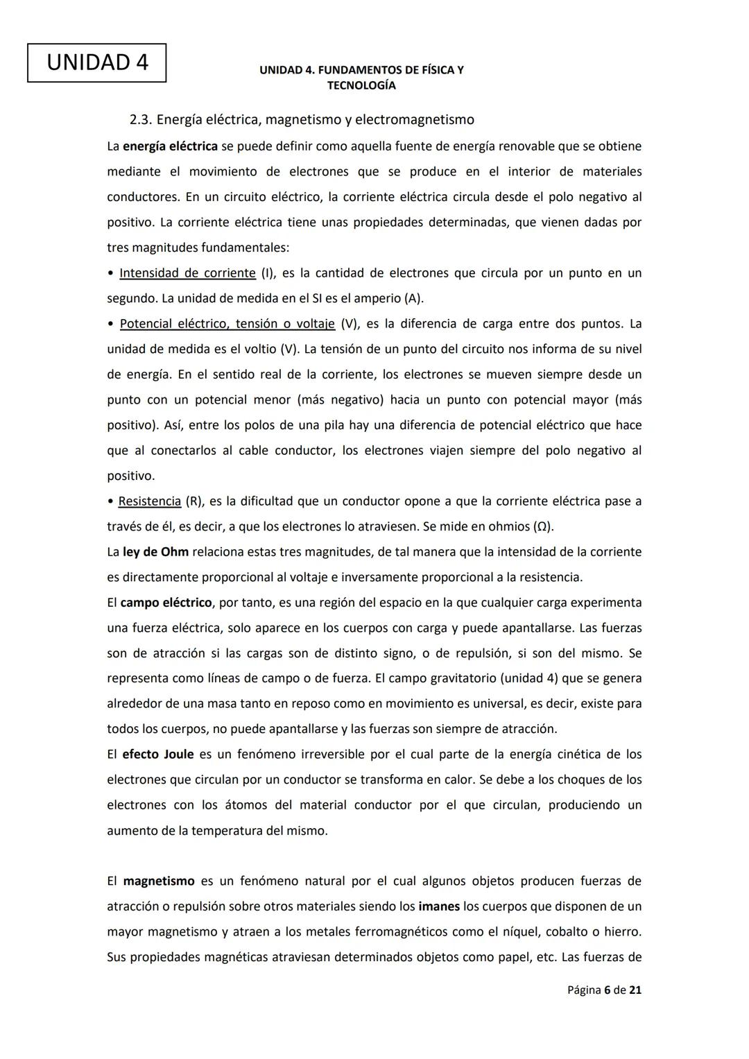 # Ciencias
# Experimentales
UNIDAD 4. FUNDAMENTOS DE FÍSICA Y TECNOLOGÍA UNIDAD 4
UNIDAD 4. FUNDAMENTOS DE FÍSICA Y
TECNOLOGÍA
ÍNDICE
1