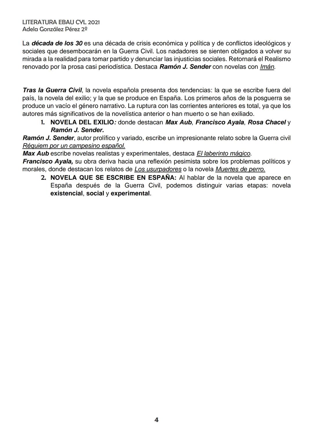 LITERATURA EBAU CYL 2021
Adela González Pérez 2º
TEMA 2. LA NOVELA A PRINCIPIOS DE SIGLO. PÍO BAROJA Y
MIGUEL DE UNAMUNO.
La novela de princ