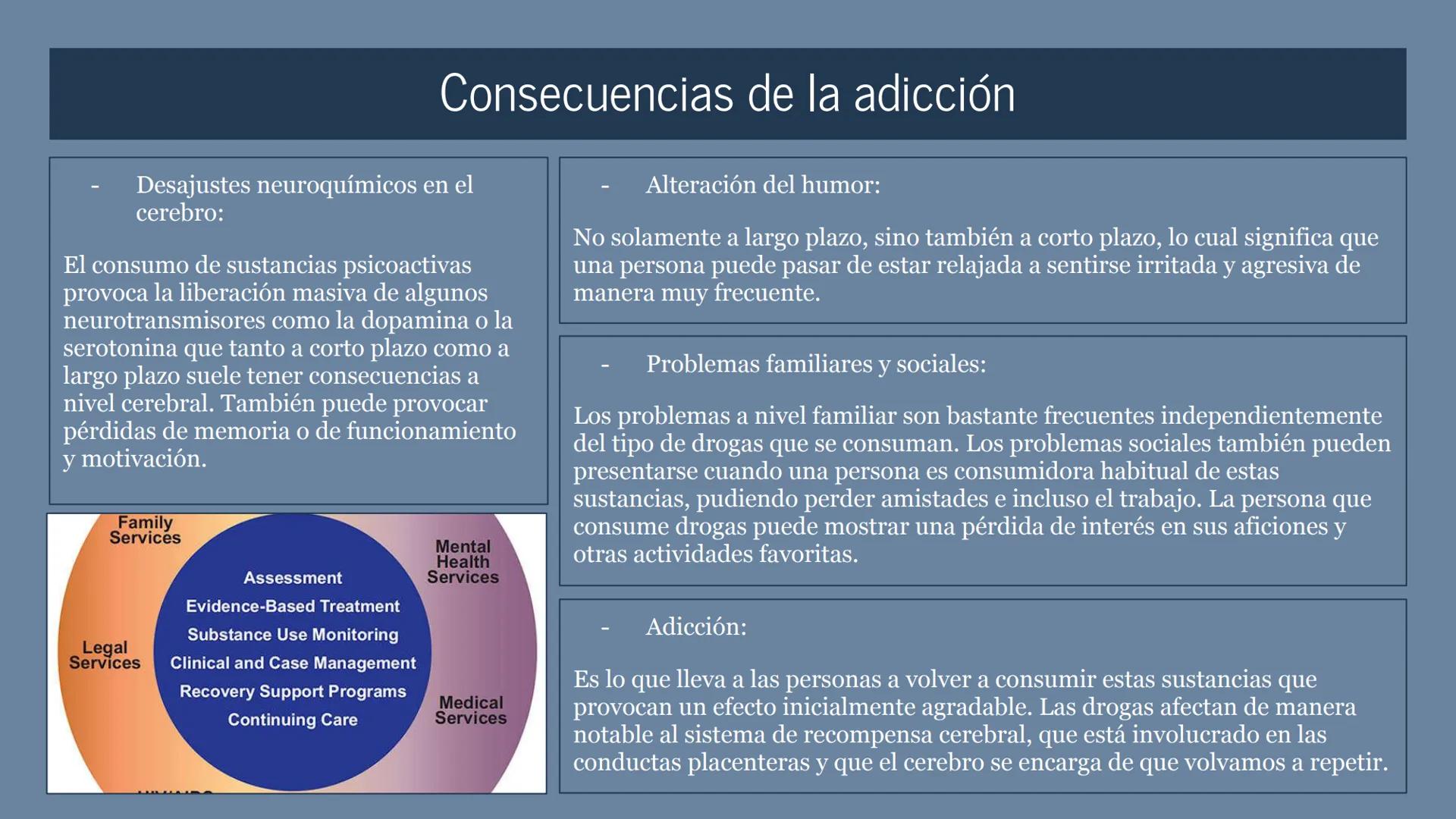 Drogodependencias
A ¿Qué son las drogas?
Normalmente se usa para referirse a
una sustancia usada sin fines
terapéuticos, autoadministrada y