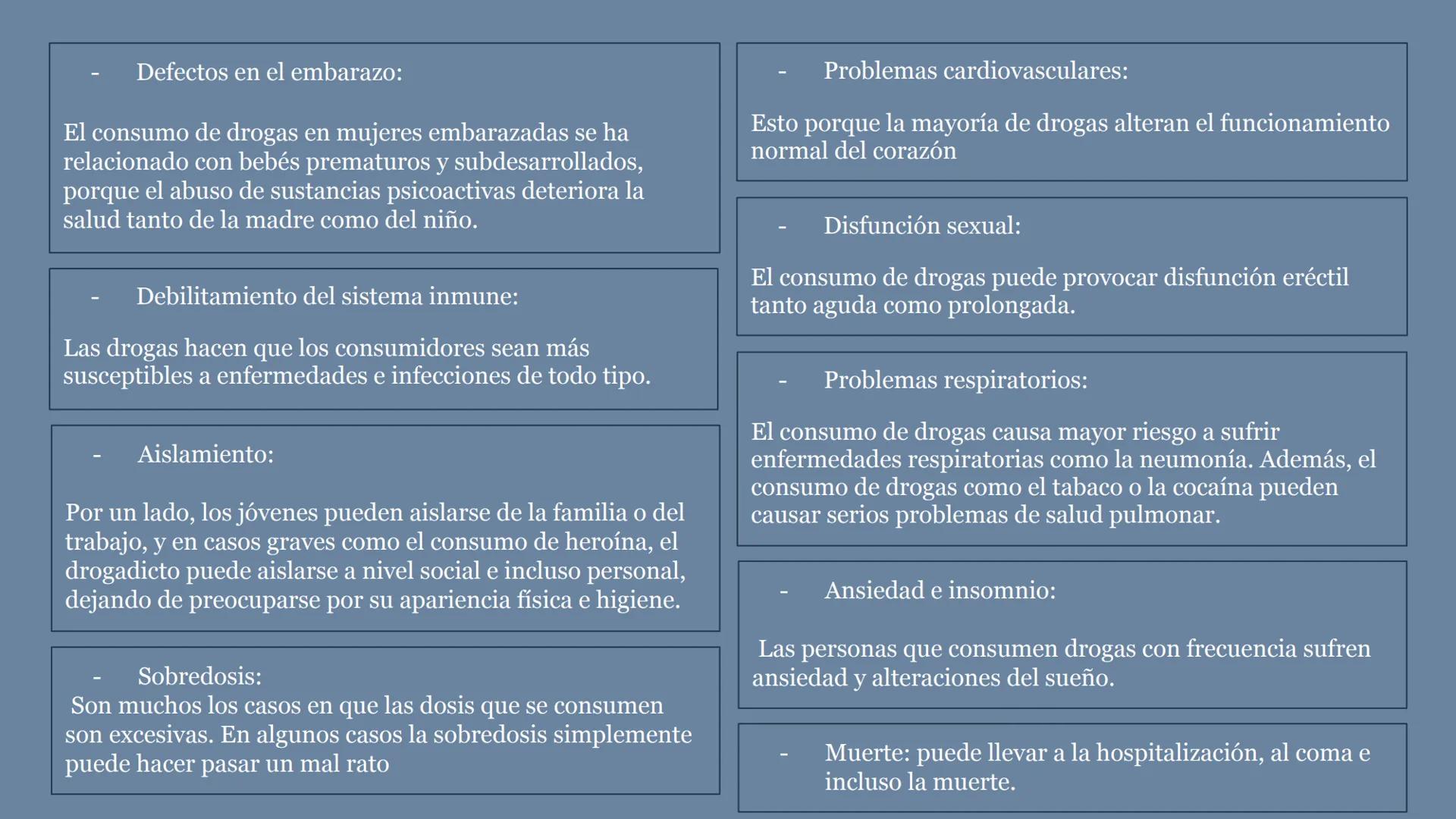 Drogodependencias
A ¿Qué son las drogas?
Normalmente se usa para referirse a
una sustancia usada sin fines
terapéuticos, autoadministrada y