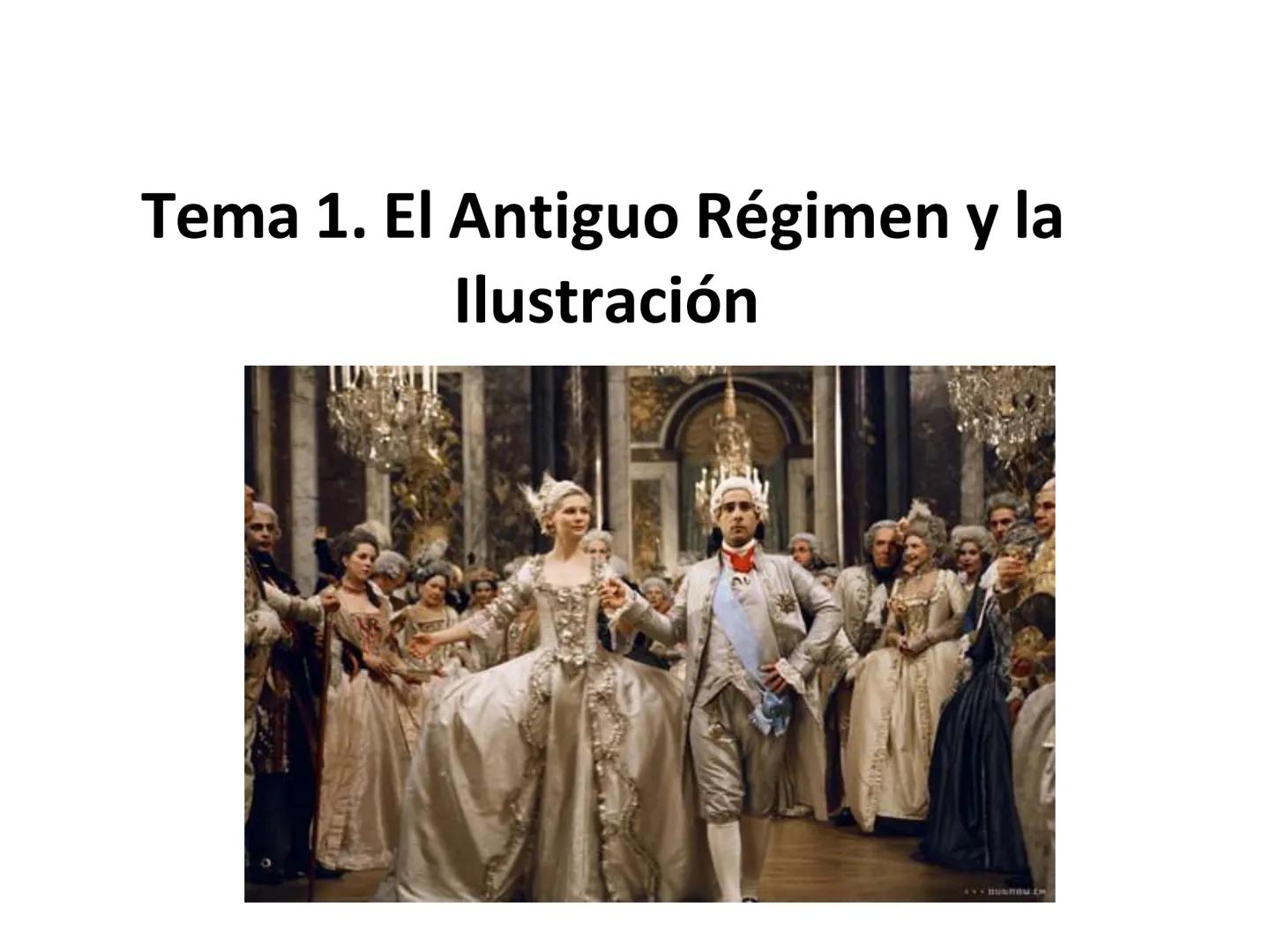 # Tema 1. El Antiguo Régimen y la Ilustración # Índice
1. Población, economía agraria y régimen señorial.
2. La sociedad de los privilegios