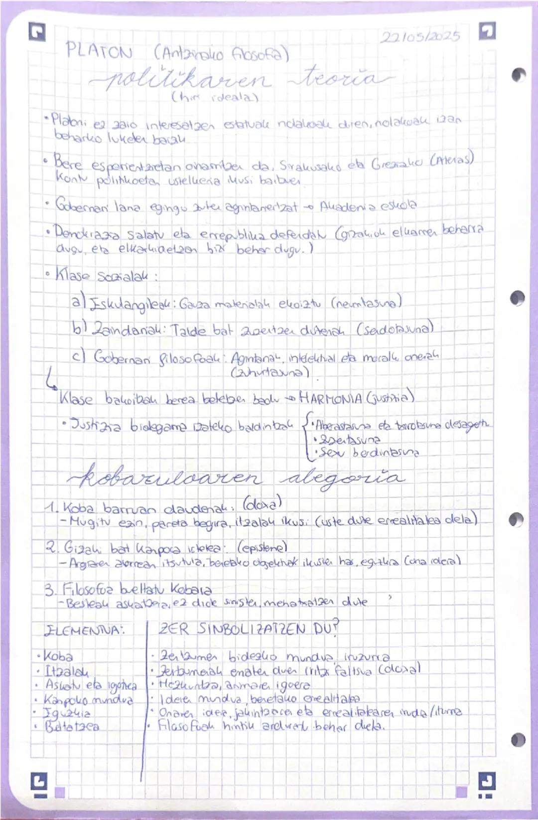 FILOSOFIA - Selektibitatea prestakuntza 22/05/2025
filo laburpena
PLATÓN
(Antzinako filosofia)
• Testuinguru historikoa eta biografikoa:
Pla