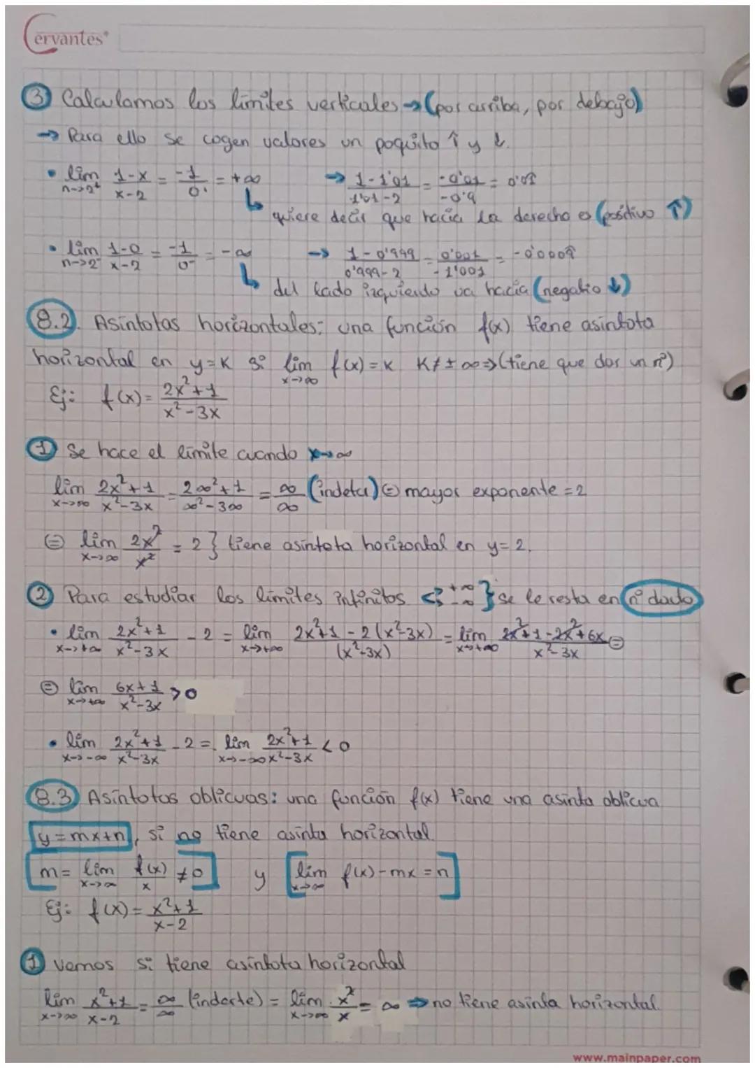 C
ervantes
(3) OPERACIONES CON LÍMITES.
Sean $a_n$ y $b_n$ das sucesiones de $n'$ Reales cuyos limites existen
Siempre se cumple:
- $lim_