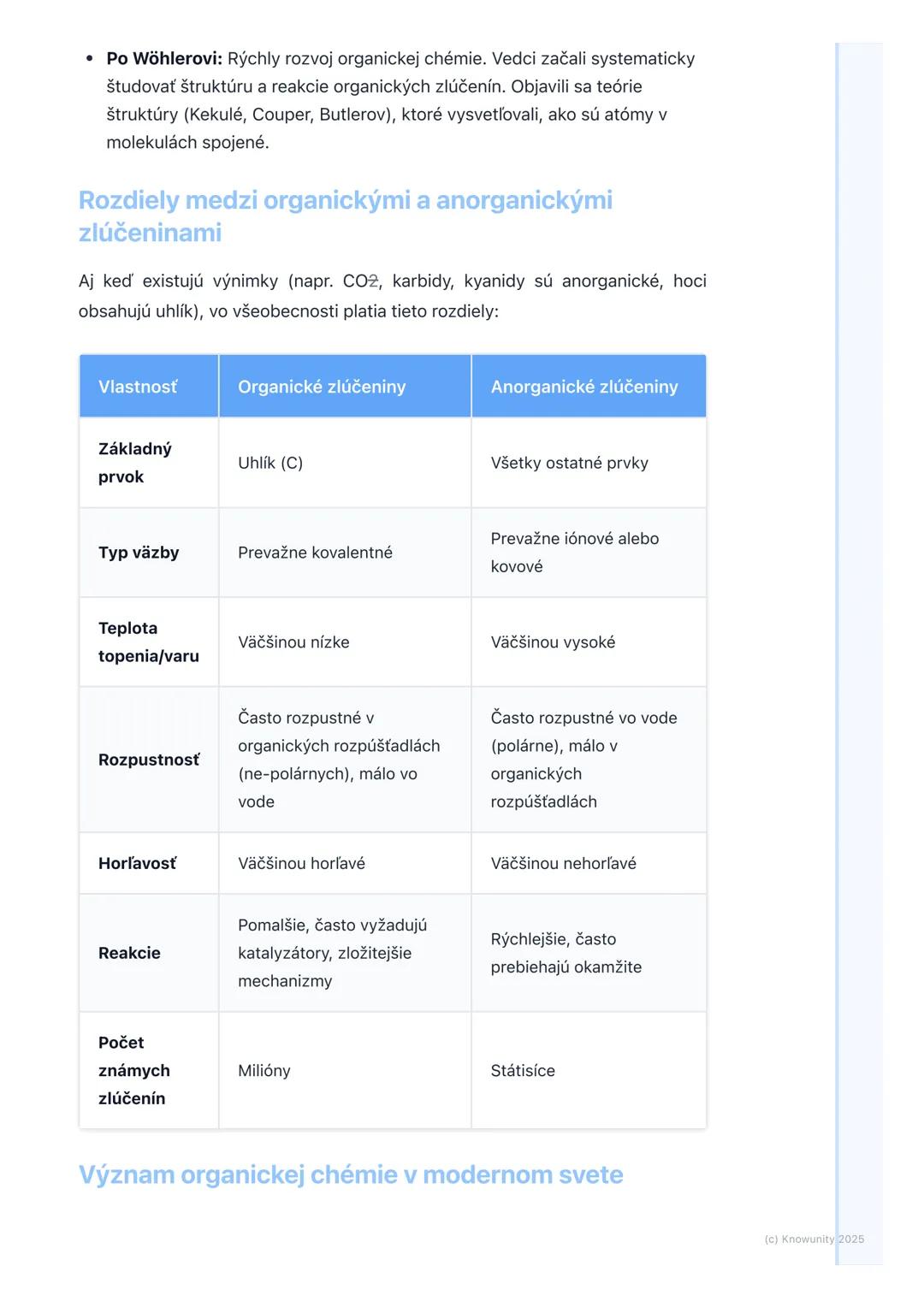 # Predmet a význam organickej
chémie
1. Prehľad a úvod
Organická chémia je obrovská a fascinujúca oblasť chémie, ktorá sa zaoberá
štúdiom