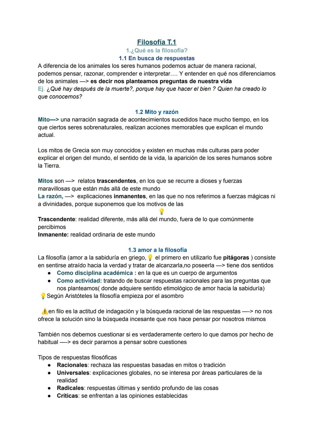 Filosofía T.1
1.¿Qué es la filosofía?
1.1 En busca de respuestas
A diferencia de los animales los seres humanos podemos actuar de manera rac