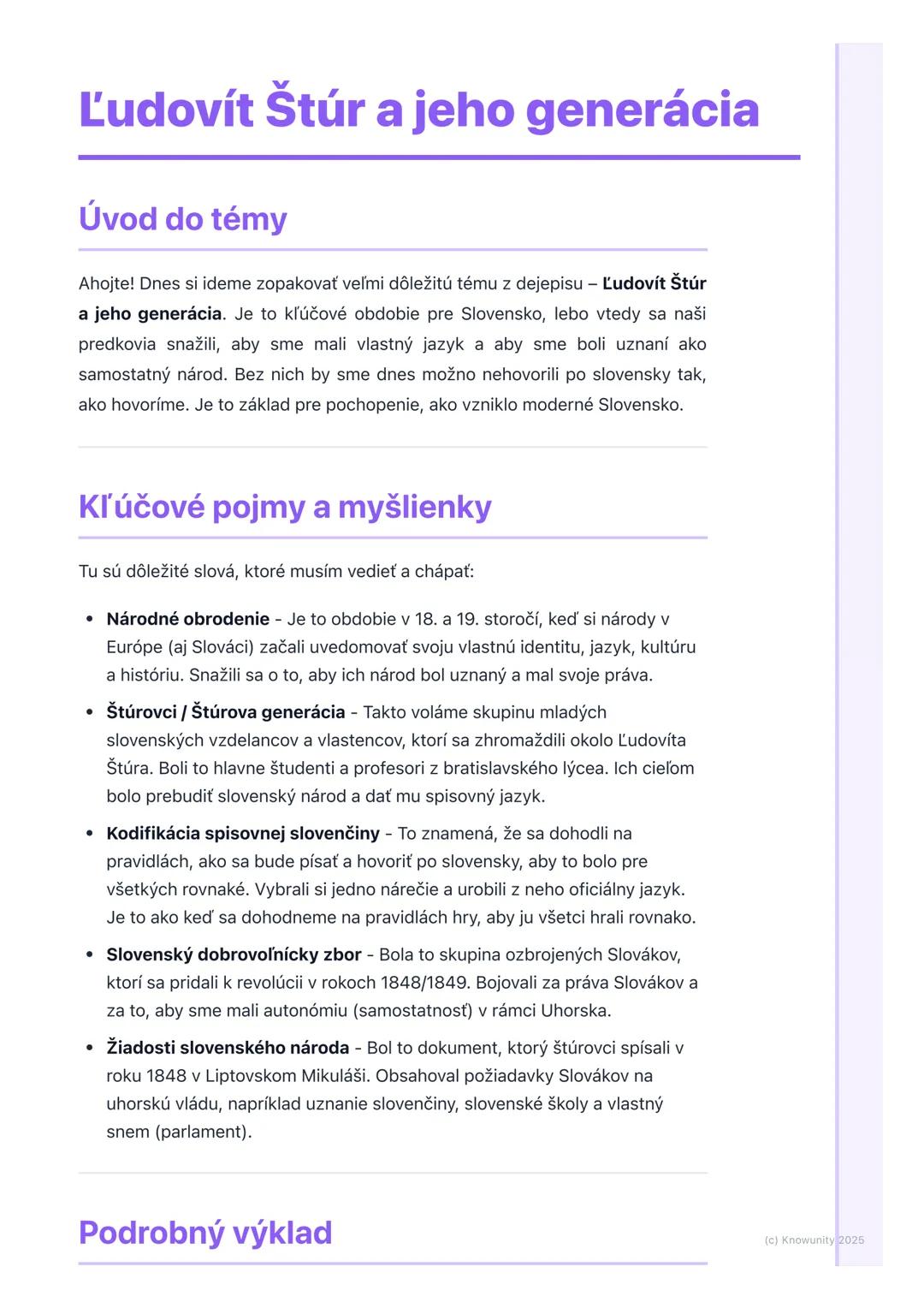 # Ľudovít Štúr a jeho generácia
Úvod do témy
Ahojte! Dnes si ideme zopakovať veľmi dôležitú tému z dejepisu - Ľudovít Štúr
a jeho generáci