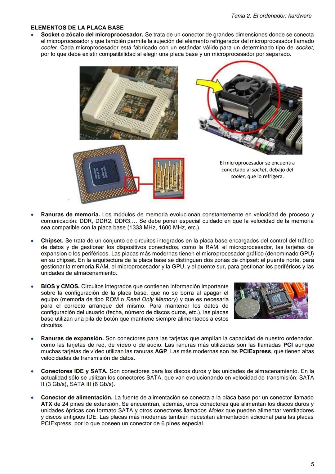 TEMA 2
El ordenador: hardware
1. Hardware y software.
2. El hardware del ordenador.
2.1.
La codificación de la información.
2.2.
La fuente d