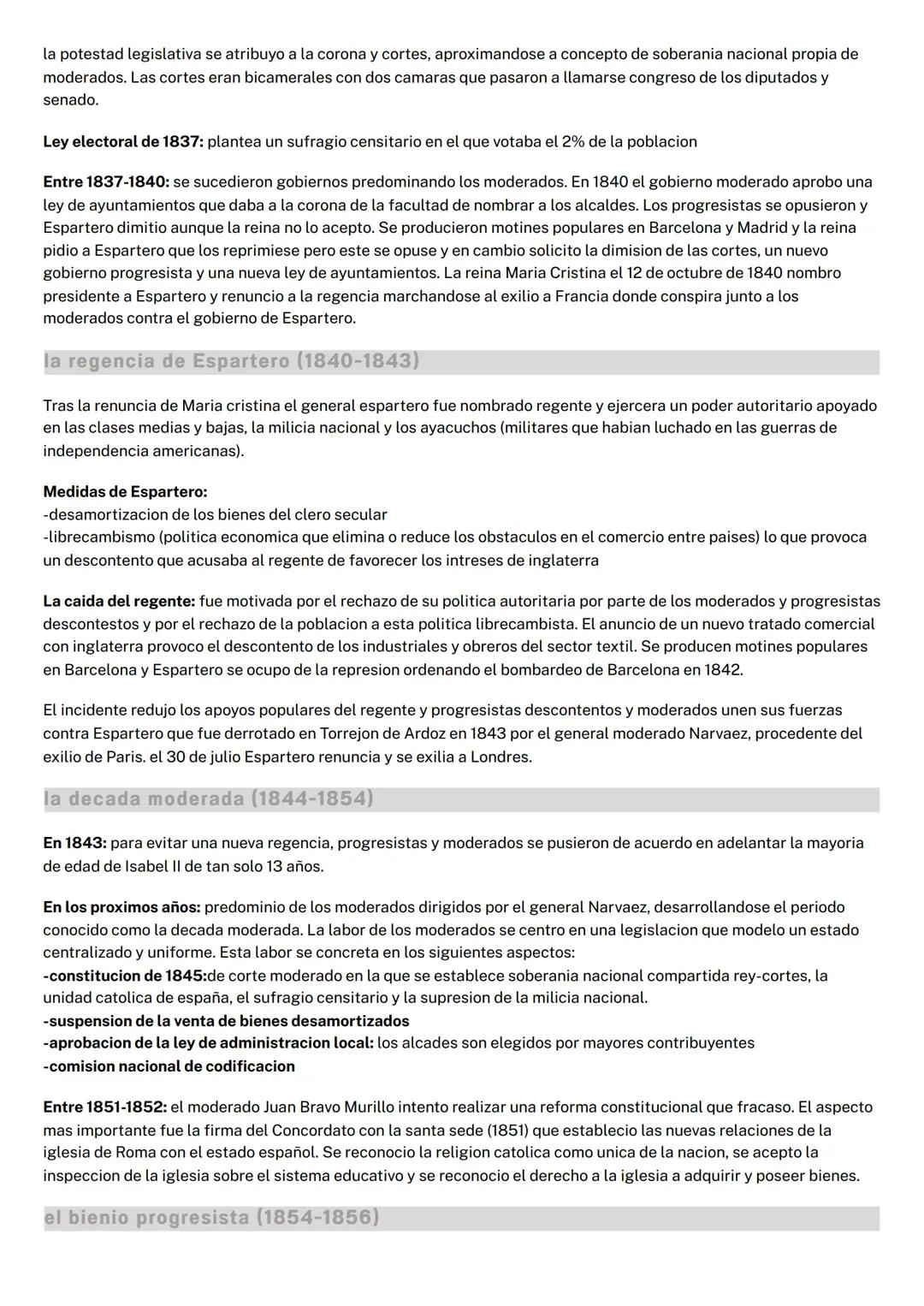 --- OCR Start ---
TEMA 6: construccion del estado liberal
1- REINADO DE ISABEL II (1833-1869)
antecedentes
Ultima etapa del reinado de Ferna
