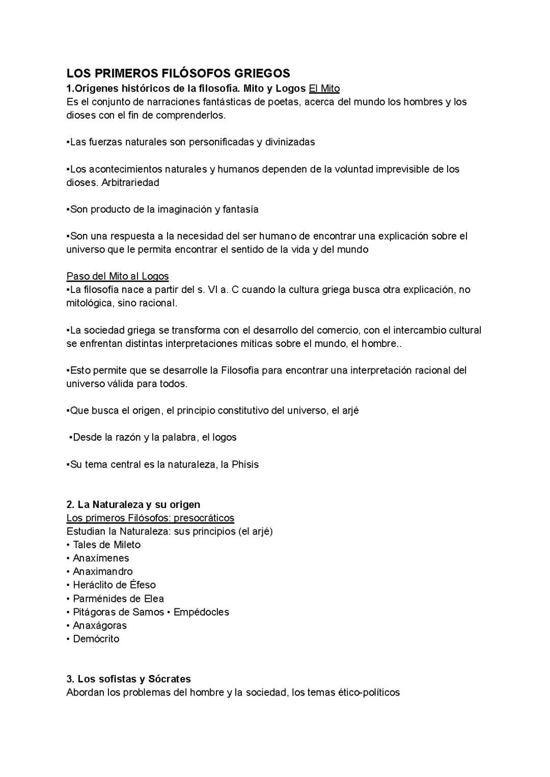 Los primeros filósofos griegos