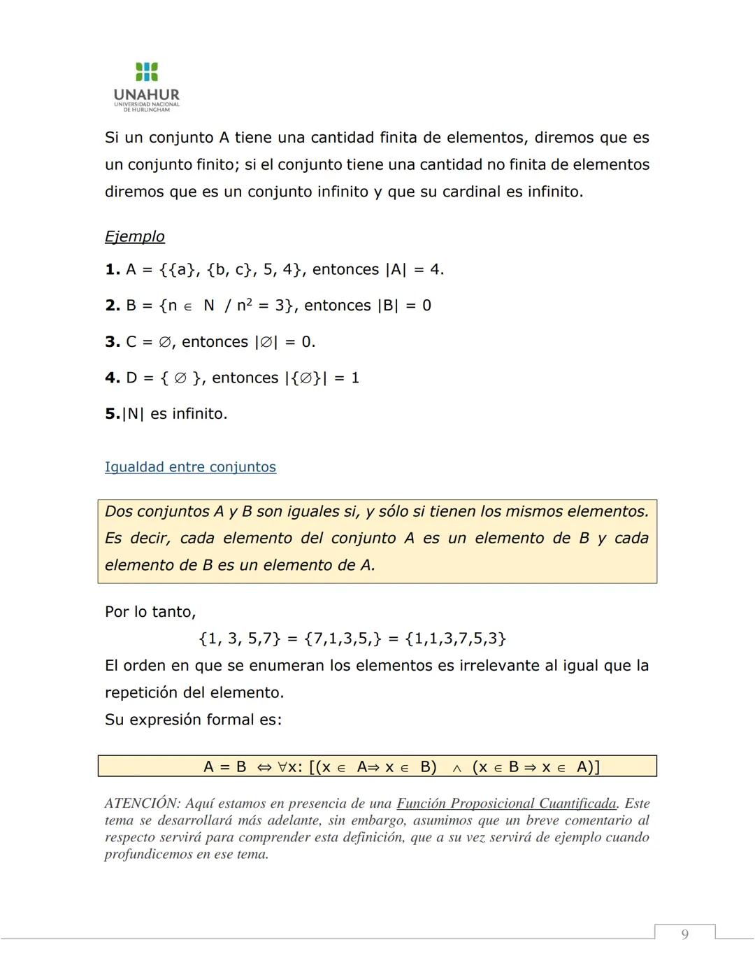 # Matemática para
# Informática I
APUNTE TEÓRICO
UNIDAD 2: CONJUNTOS, FUNCIONES PROPOSICIONALES Y
DIVISIBILIDAD ENTERA
UNAHUR | 2022
ING.