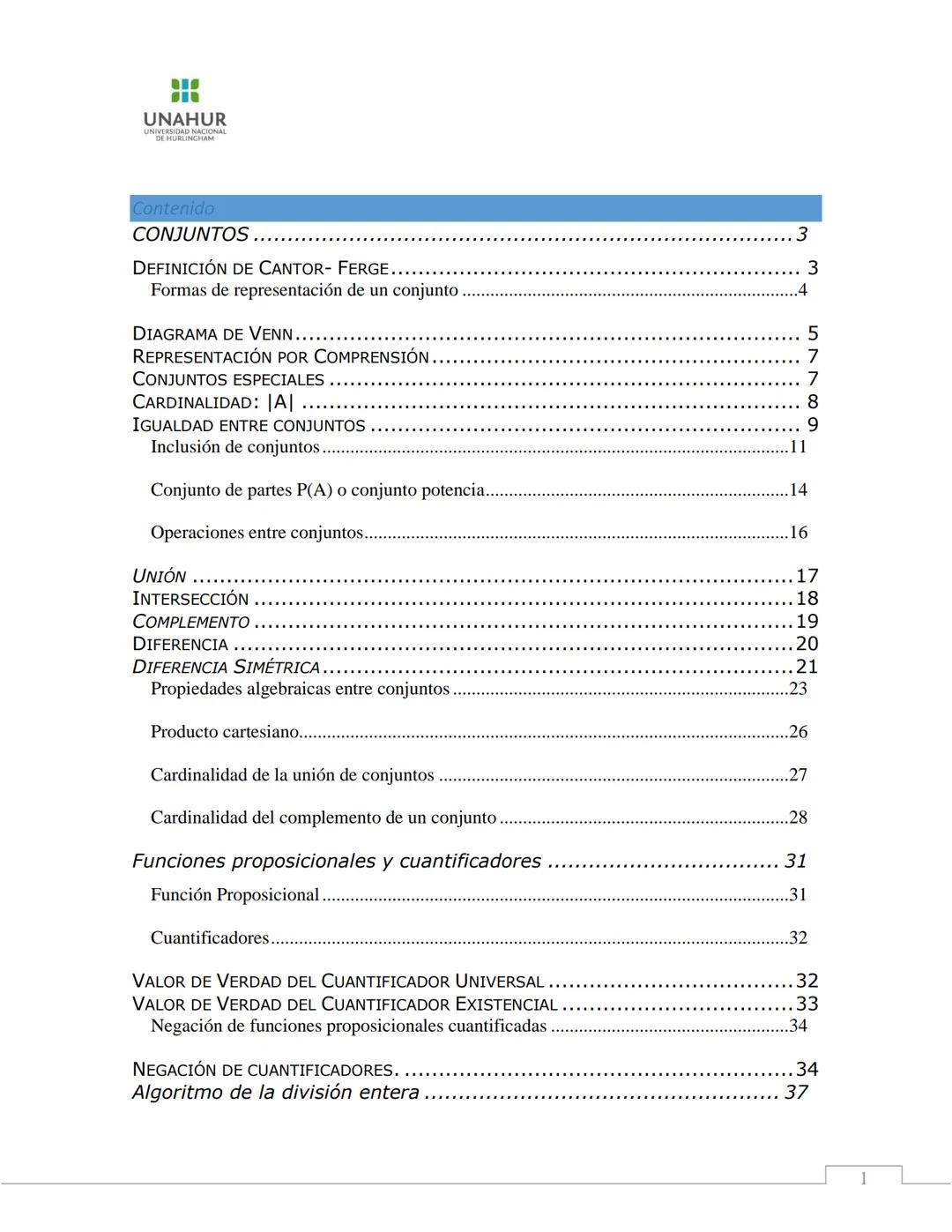 # Matemática para
# Informática I
APUNTE TEÓRICO
UNIDAD 2: CONJUNTOS, FUNCIONES PROPOSICIONALES Y
DIVISIBILIDAD ENTERA
UNAHUR | 2022
ING.