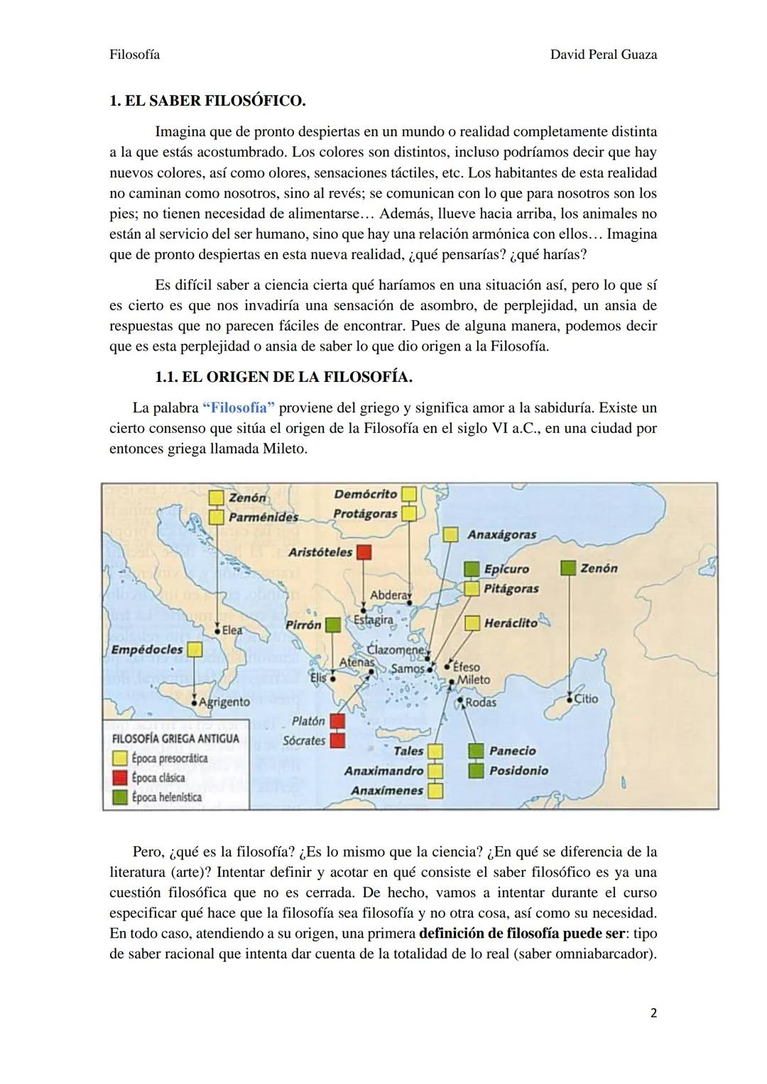 Filosofía
TEMA 1. EL SABER FILOSÓFICO
1. EL SABER FILOSÓFICO.
1.1. EL ORIGEN DEL SABER FILOSÓFICO.
1.2. ARTE, RELIGIÓN Y CIENCIA.
1.3. MÉTOD