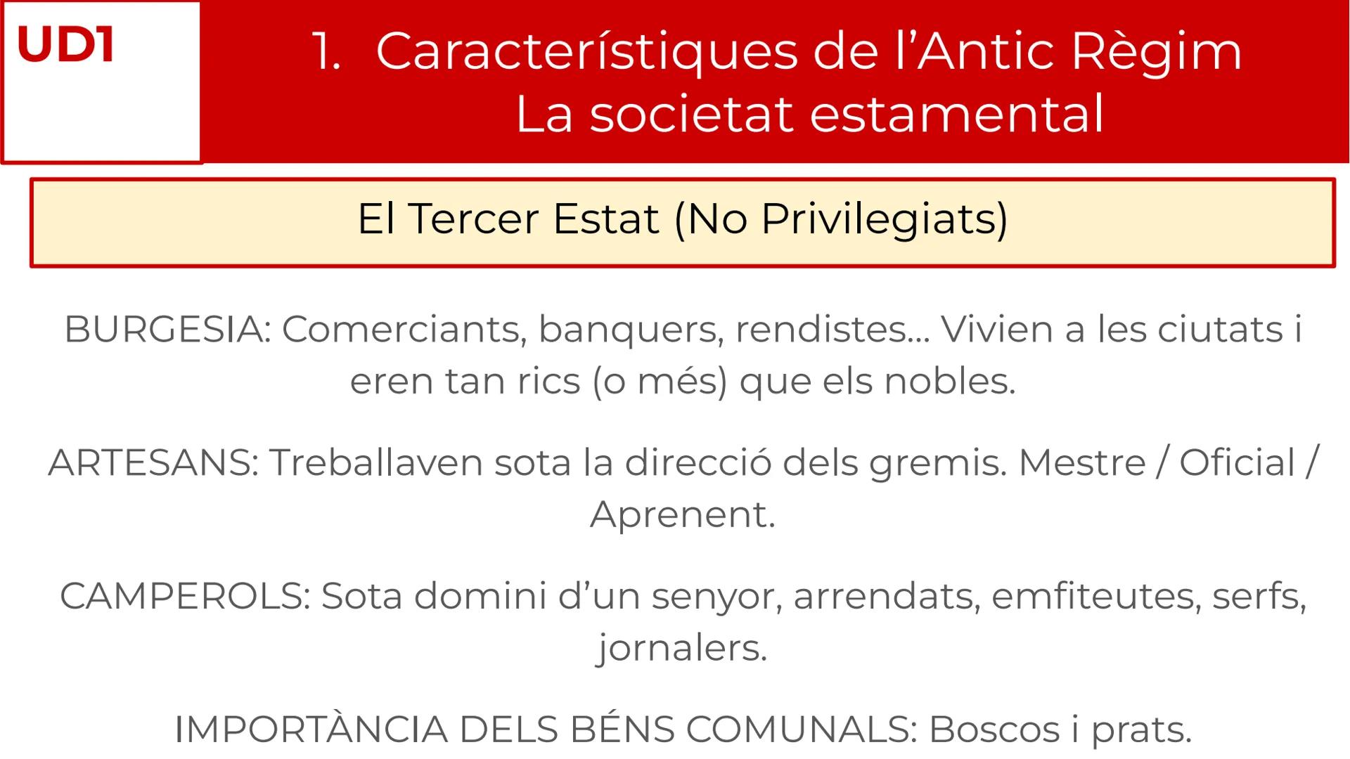 # UD1 - La crisi
de l'Antic
Règim
Història del Món Contemporani # UDI
# Índex de la Unitat
1. Característiques de l'Antic Règim
2. La Il