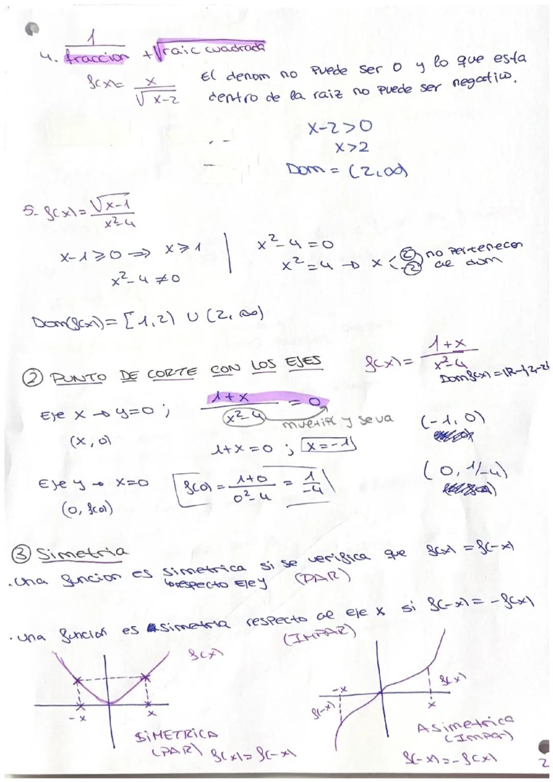 MATES APUNTES
ESTUDIO DE FUNCIONES
MATES I
2n bach
Para Poder representar una funcion debemos seguir estos pasos:
DOMINIO
Depende
otra:
el t