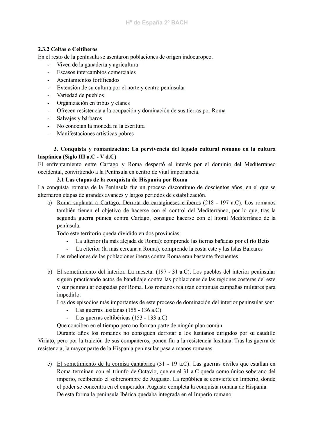 Hª de España 2º BACH
LA PREHISTORIA Y EL LEGADO ROMANO
1. Rasgos generales de la prehistoria
La prehistoria estudia el pasado de los seres h
