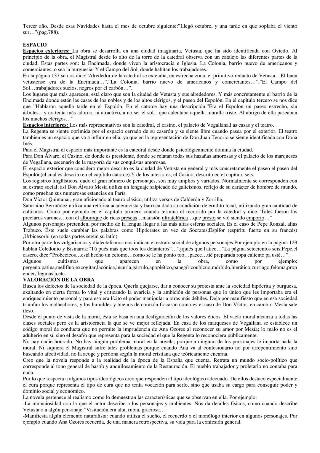 ESTRUCTURA INTERNA
LA REGENTA
Leopoldo Alas "Clarín"
Argumento general de la obra:
En una ciudad de provincias, Vetusta, vive Ana Ozores, de