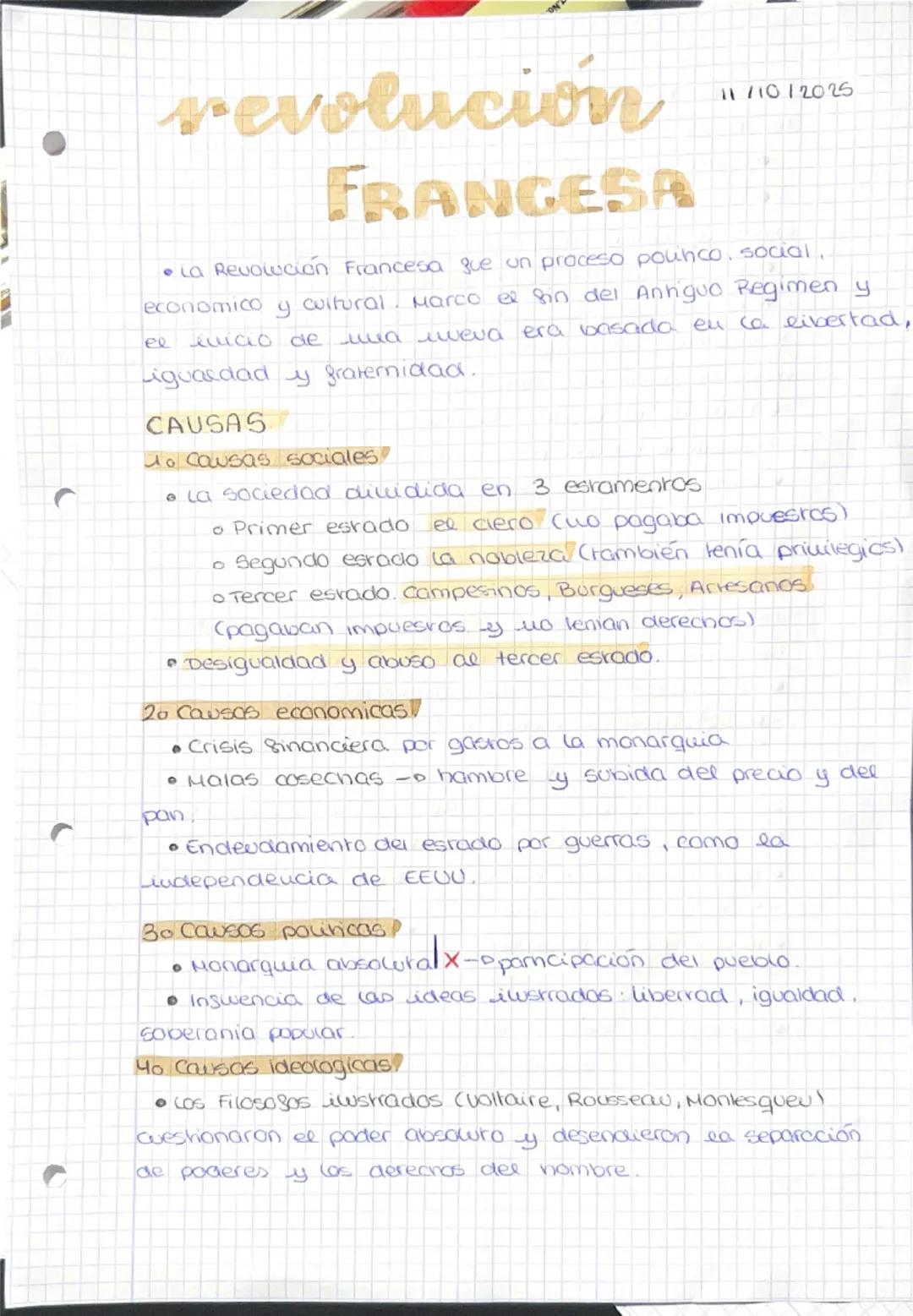 # revolución
# FRANCESA
11/10/2025
• La Revolución Francesa que un proceso pounco, social,
economico y cultural. Marco el sin del Anniguo