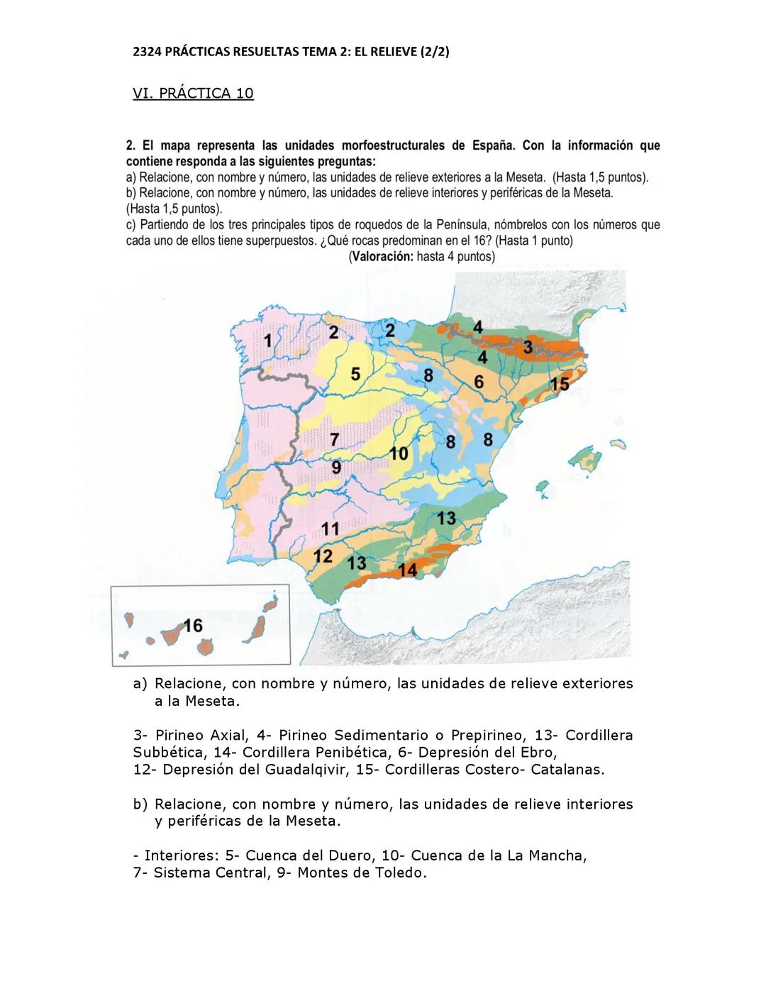 PRACTICA 1 EL RELIEVE( EBAU ANDALUCÍA )