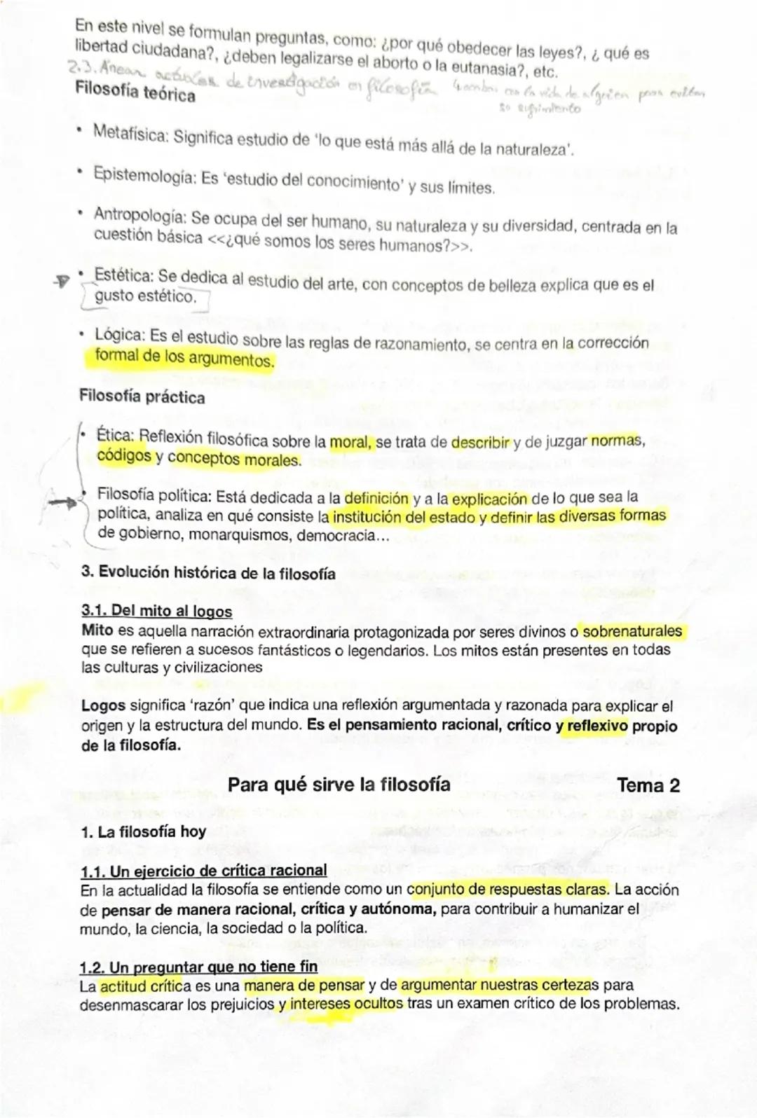 Qué es la filosofía
1. ¿A qué llamamos filosofía?
1.1 Filosofía y explicación racional del mundo
Tema 1
La palabra <<filosofía>> en la antig