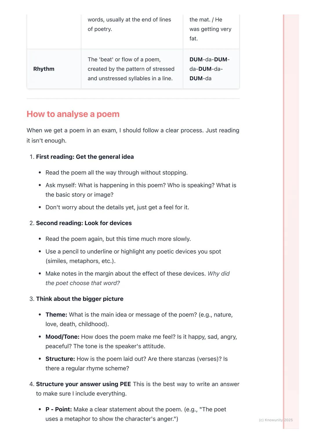 Poetry Analysis
Introduction to poetry analysis
Poetry analysis is about looking closely at a poem to understand it better. It's
not just