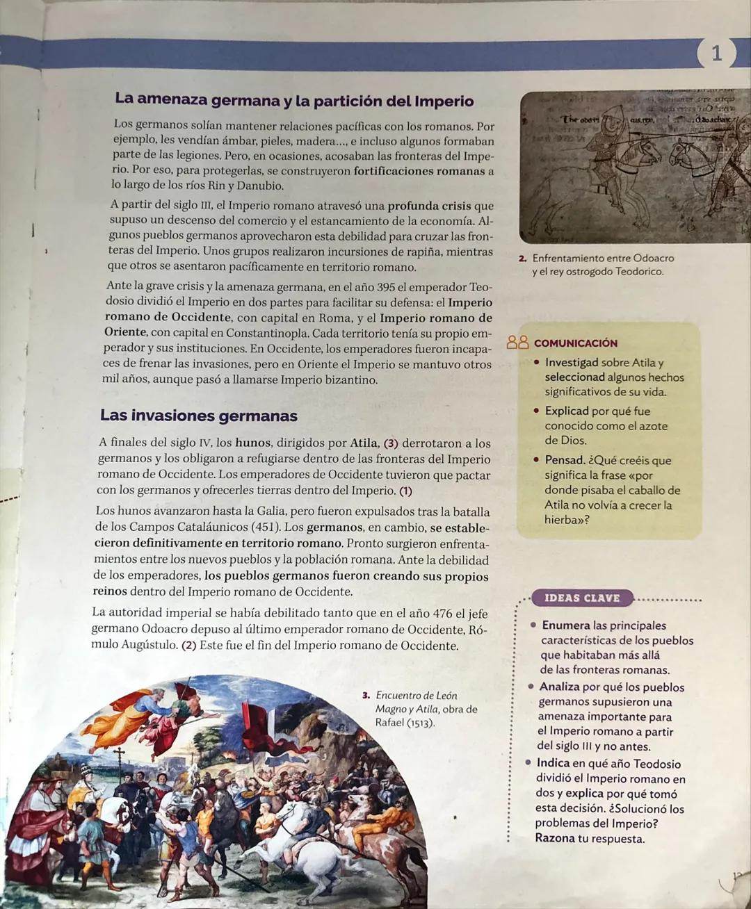 # 1
El inicio de la Edad Media.
Los nuevos centros de poder
SITUACIÓN DE APRENDIZAJE
La fragmentación del Imperio romano condujo a una se
