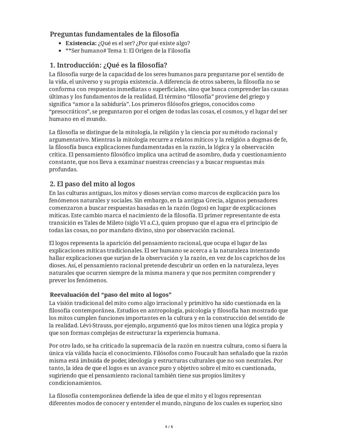 # Tema 1: El Origen de la Filosofía
1. Introducción: ¿Qué es la filosofía?
La filosofía surge de la capacidad humana de asombro y de la ne