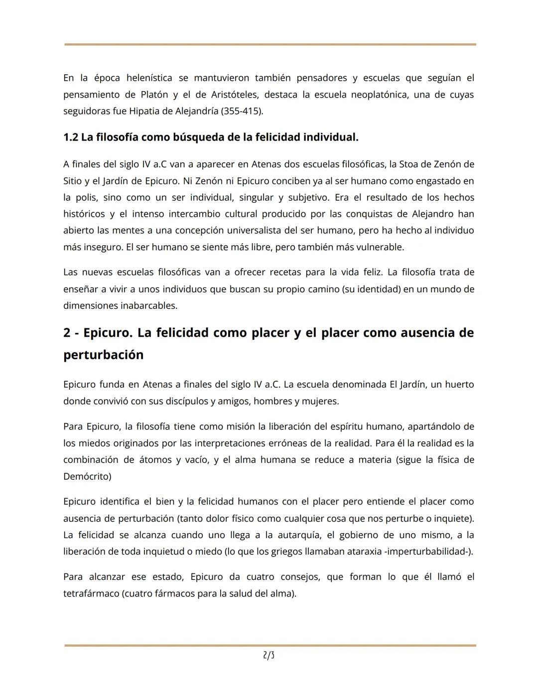 Filosofía
Primer Trimestre 2º BAC
Tema 4. El desarrollo científico y las filosofías
morales de la época helenística
1- El helenismo y la fil