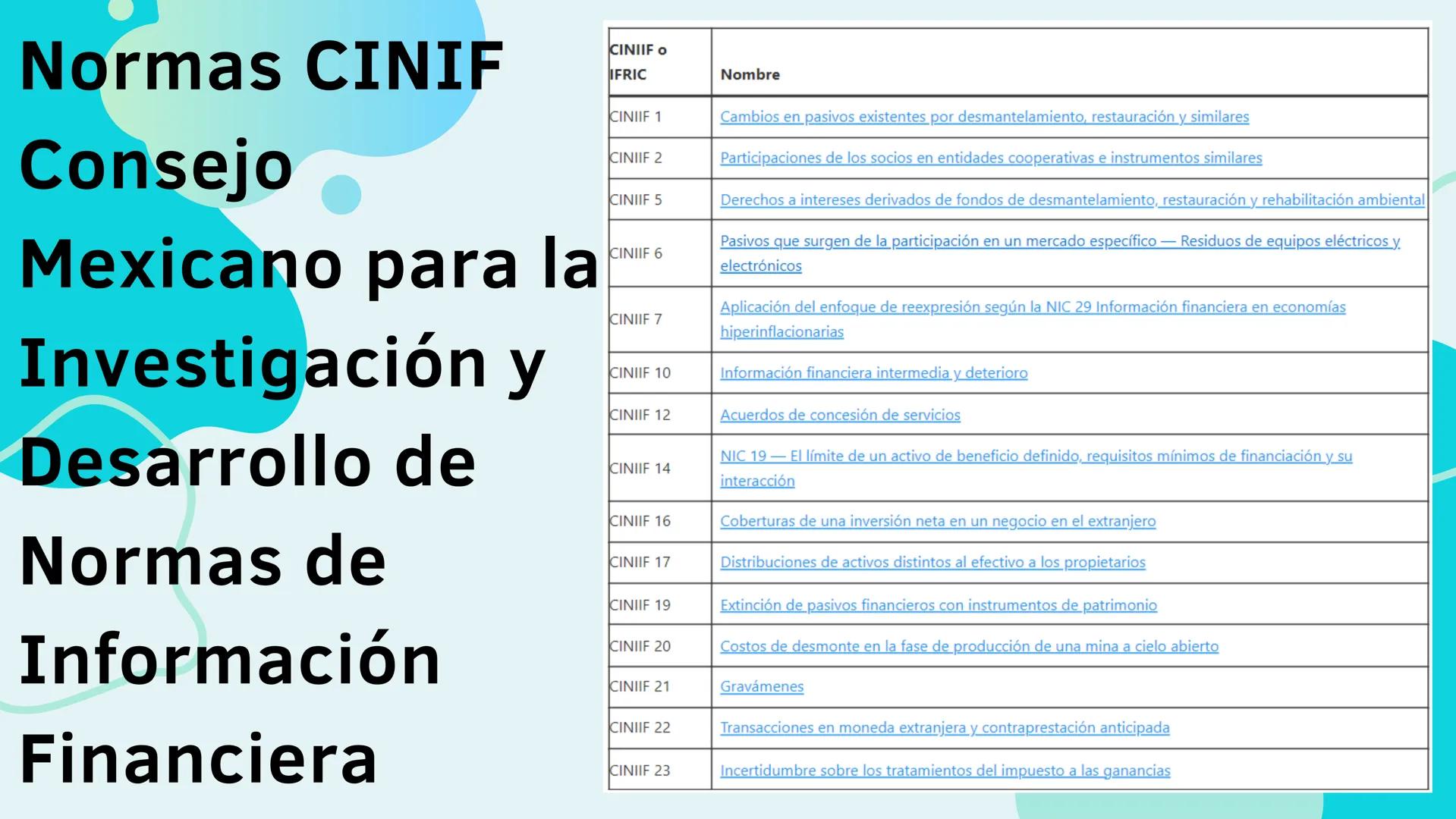 LAS NORMAS INTERNACIONALES DE INFORMACIÓN
FINANCIERA (NIIF),
TAMBIÉN CONOCIDAS COMO IFRS POR SUS SIGLAS
EN INGLÉS, SON UN CONJUNTO DE ESTÁND
