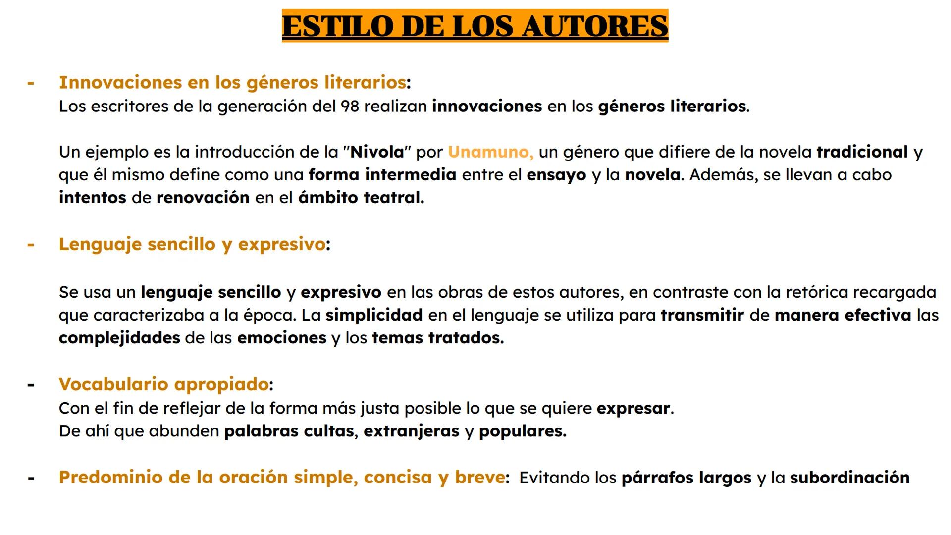 LA GENERACIÓN DEL 98
Los años del fin de siglo XIX y los principios del XX traen modificaciones importantes al arte
de la novela.
Hasta ento