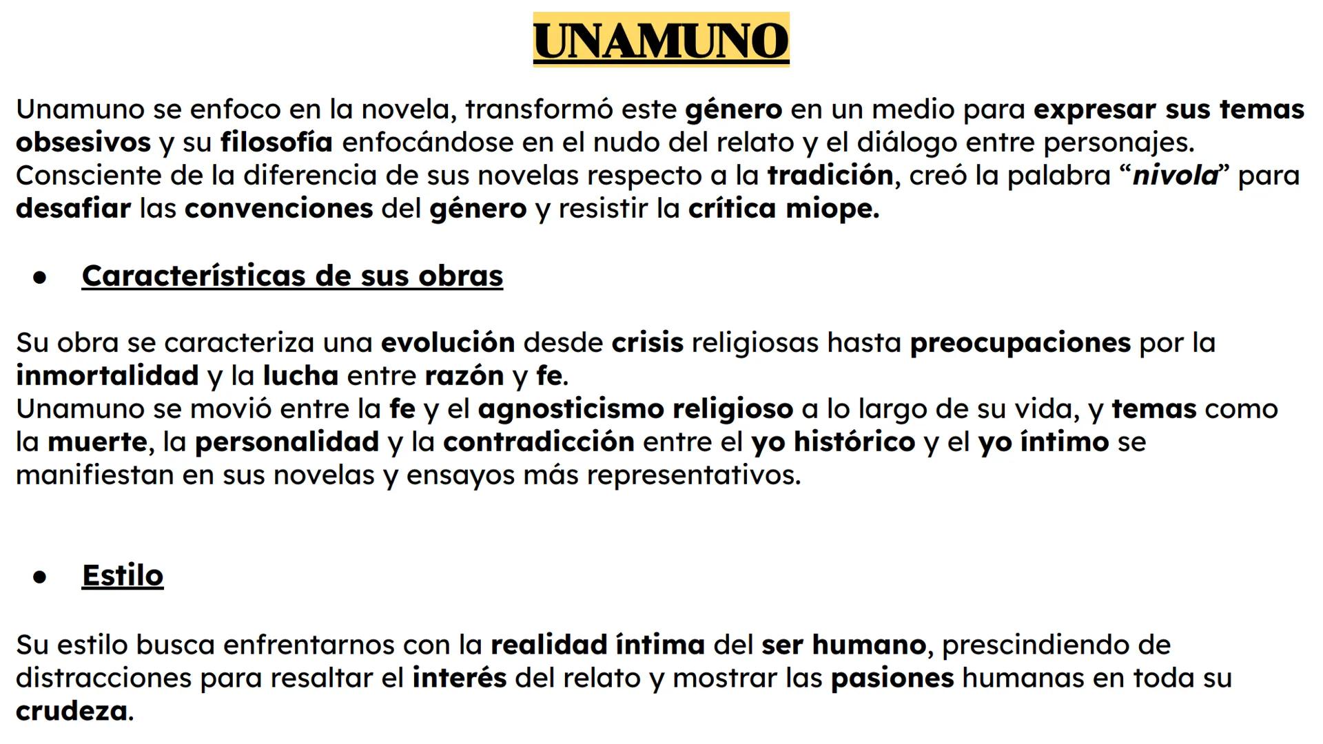 LA GENERACIÓN DEL 98
Los años del fin de siglo XIX y los principios del XX traen modificaciones importantes al arte
de la novela.
Hasta ento