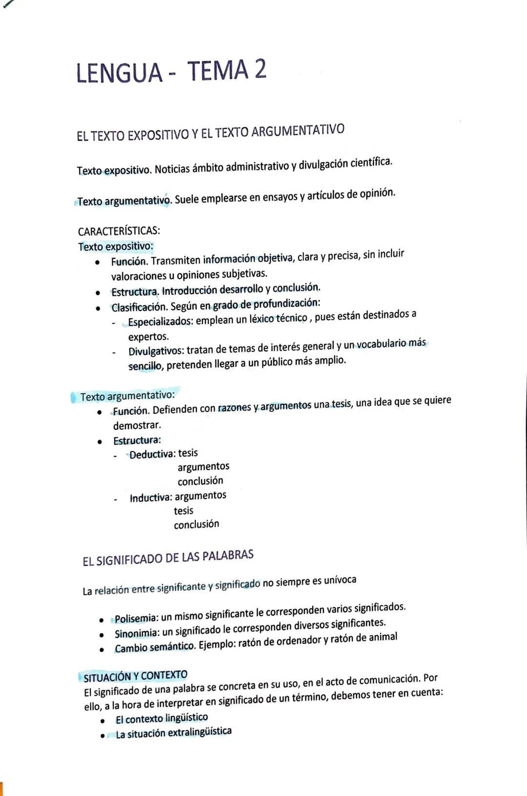 # LENGUA - TEMA 2
EL TEXTO EXPOSITIVO Y EL TEXTO ARGUMENTATIVO
Texto expositivo. Noticias ámbito administrativo y divulgación científica.