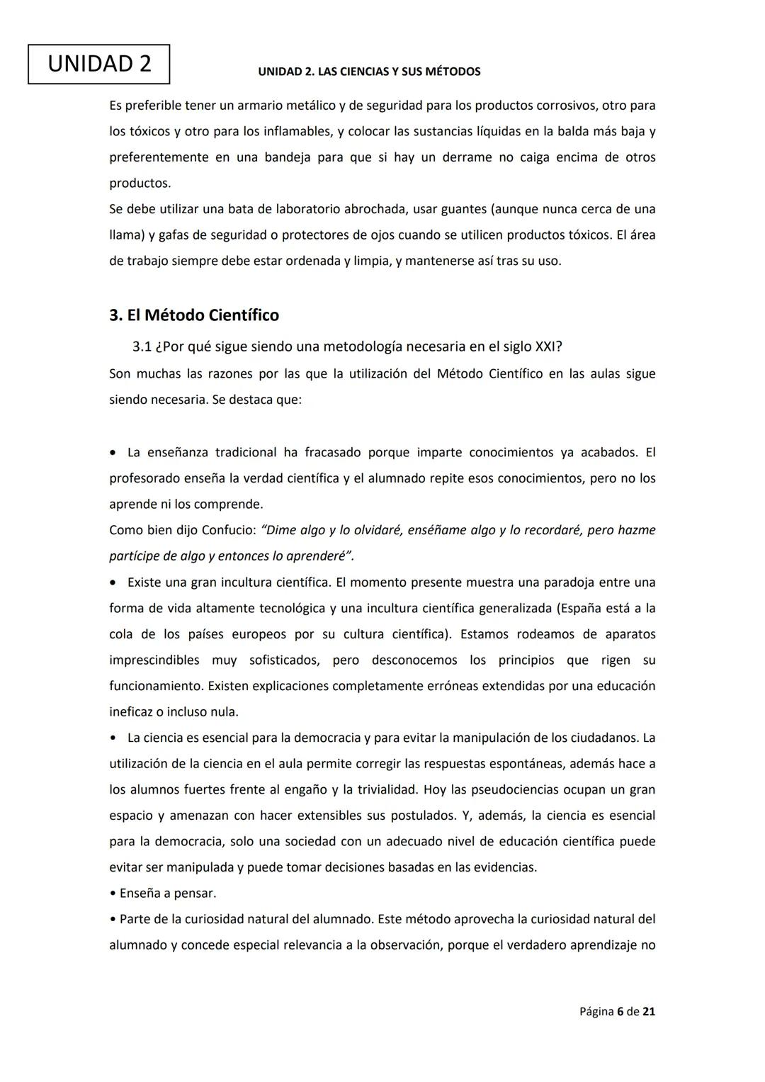 Ciencias
Experimentales
UNIDAD 2. LAS CIENCIAS Y SUS MÉTODOS UNIDAD 2
ÍNDICE
1. Introducción
2. El trabajo de laboratorio
3. El Método Cient