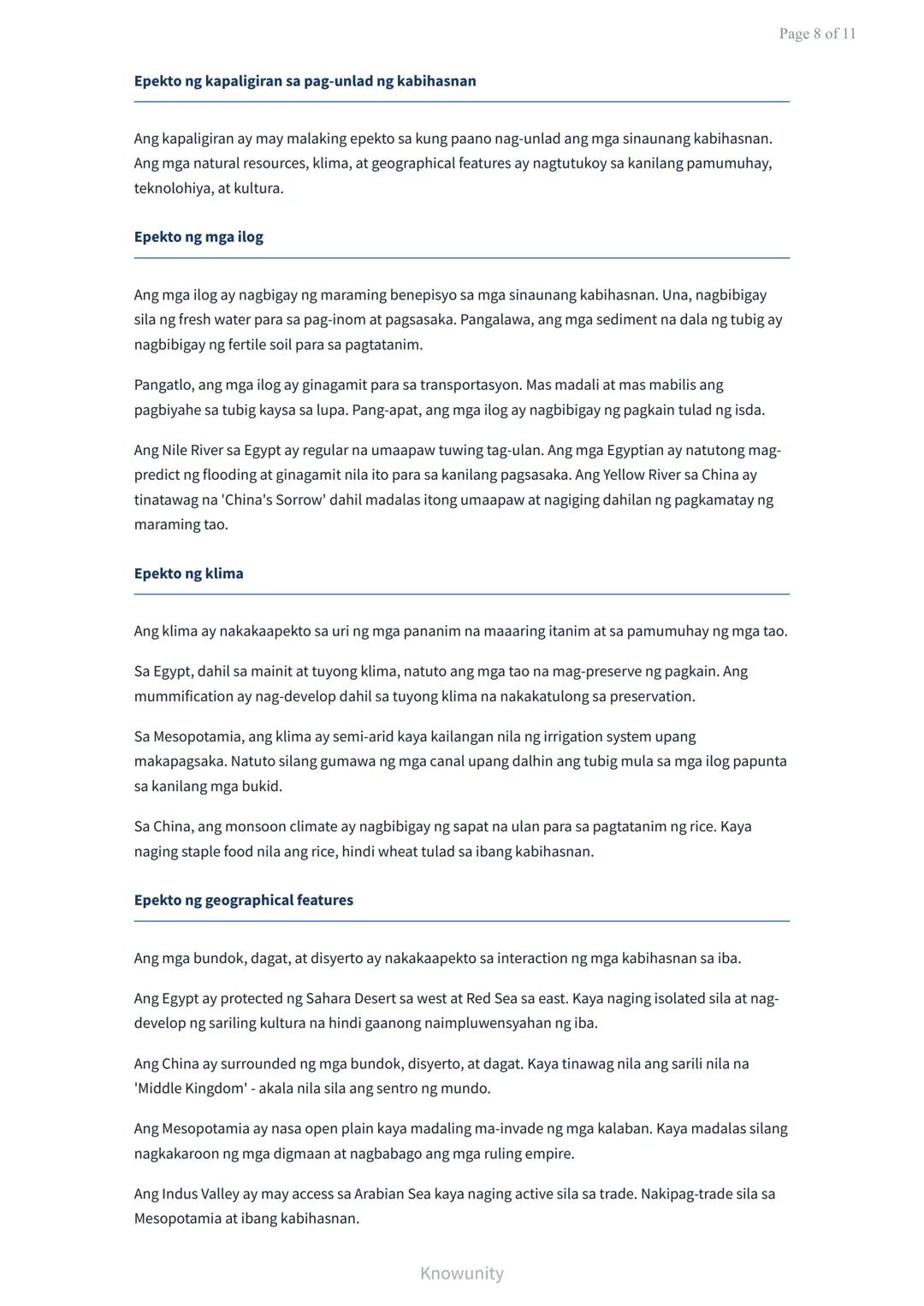 # Sinauang Kabihasnan ng Daigdig: Pagkakatulad at Pagkakaiba
Pag-aaral ng mga sinauang kabihasnan at kanilang mga katangian
## Mga Layunin