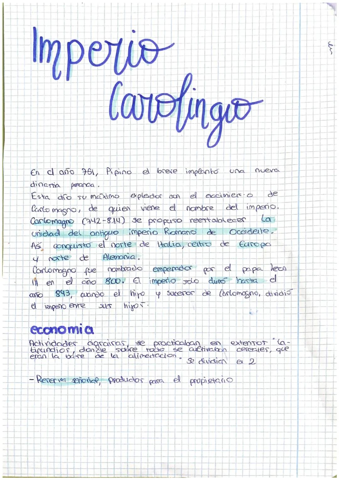 El Imperio carolingio, bizantino, islam y pueblos bárbaros y visigodos