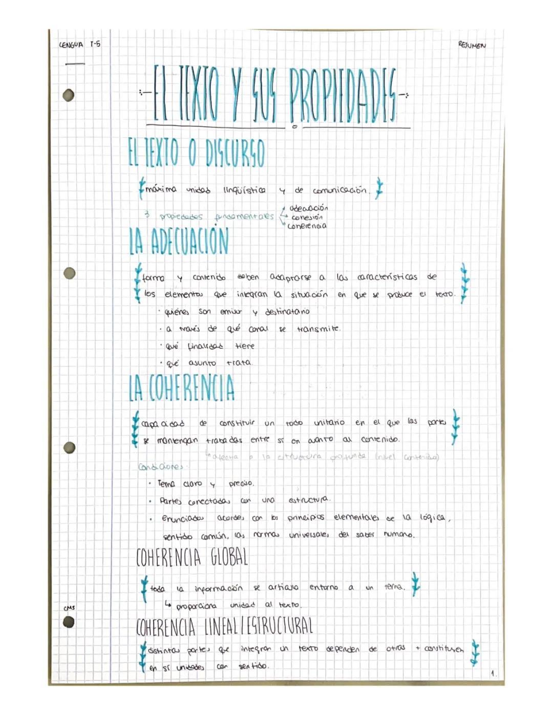 Tema 5 Lengua 1bach (Texto y propiedades)