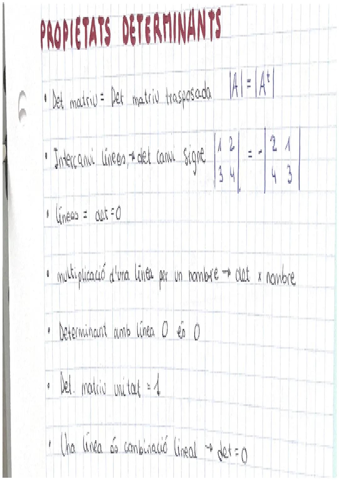 Determinación del rango de una matriz de hasta orden 4 mediante el método de Gauss o determinantes.