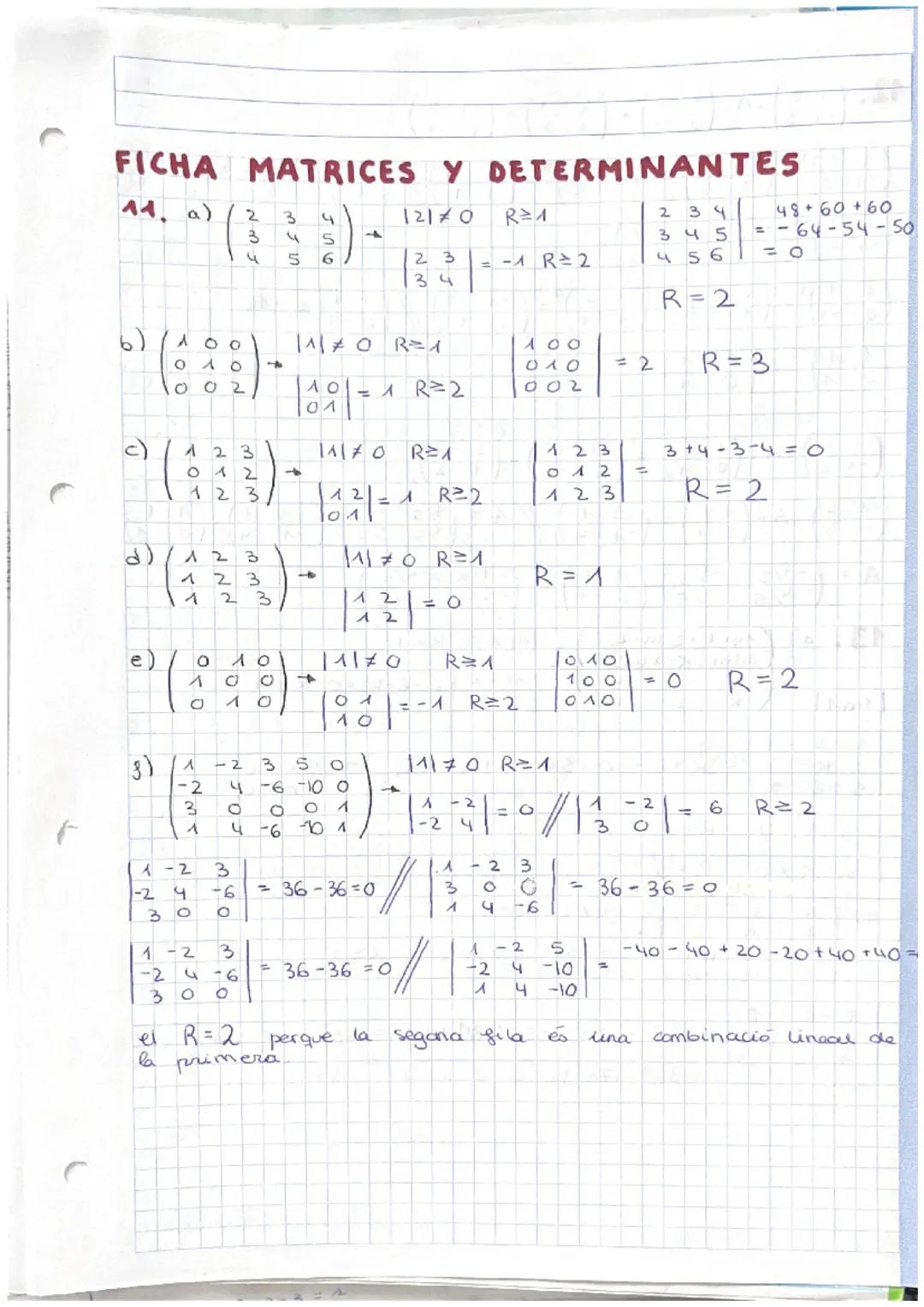 # PROPIETATS DETERMINANTS
* Det matriu = Det matriu trasposada $|A| = |A^t|$
* Intercanvi linees, $\rightarrow$ det canvi signe $\begi