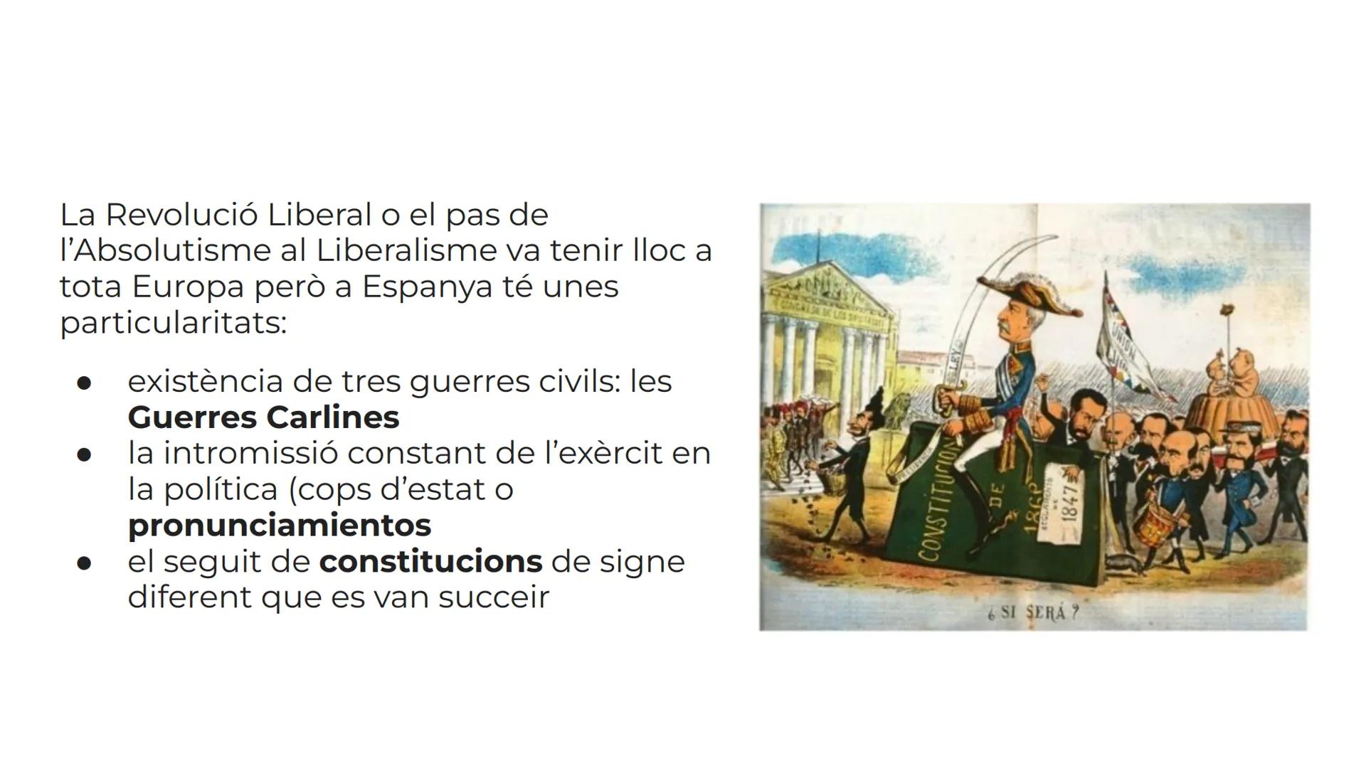 TEMES 112: LA REVOLUCIÓ LIBERAL A
ESPANYA (1800-1874)
Autora: Montserrat Escapa
Text base: Llibre de text de Barcanova INTRODUCCIÓ
Entre 180