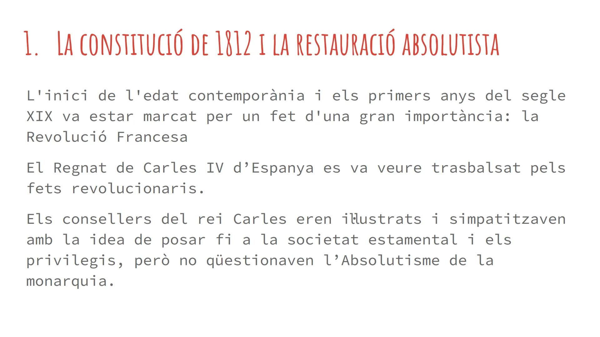 TEMES 112: LA REVOLUCIÓ LIBERAL A
ESPANYA (1800-1874)
Autora: Montserrat Escapa
Text base: Llibre de text de Barcanova INTRODUCCIÓ
Entre 180