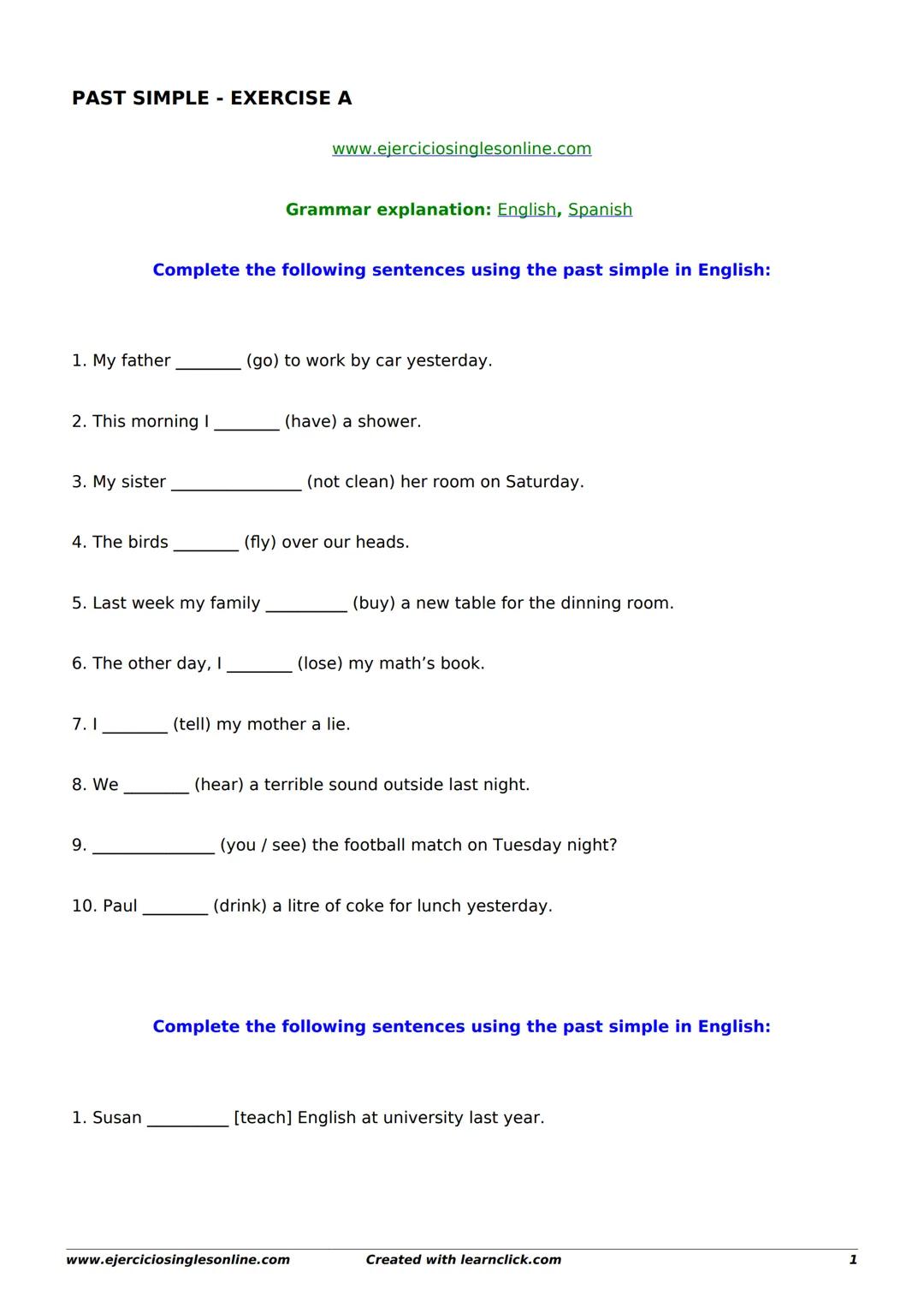 Past Simple y Past Continuous: Diferencias y Ejercicios