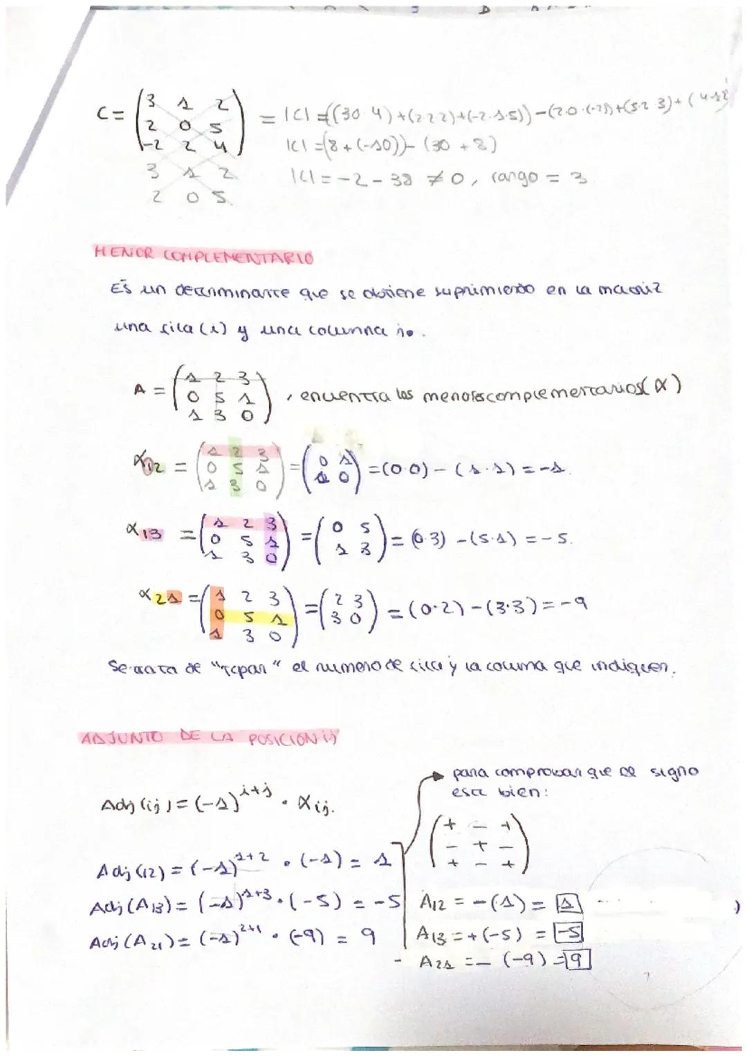 DETERMINANTES!
• Solo en marrices madradas (2x2), (3x3).
au 912/
-1 = |a21
an el
1A1 = ass a₂2 - A21 A12.
|A|
azı ar
A = (33) - IAI = | = (4