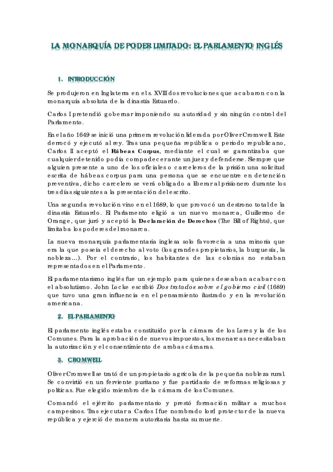 LA MONARQUÍA DE PODER LIMITADO